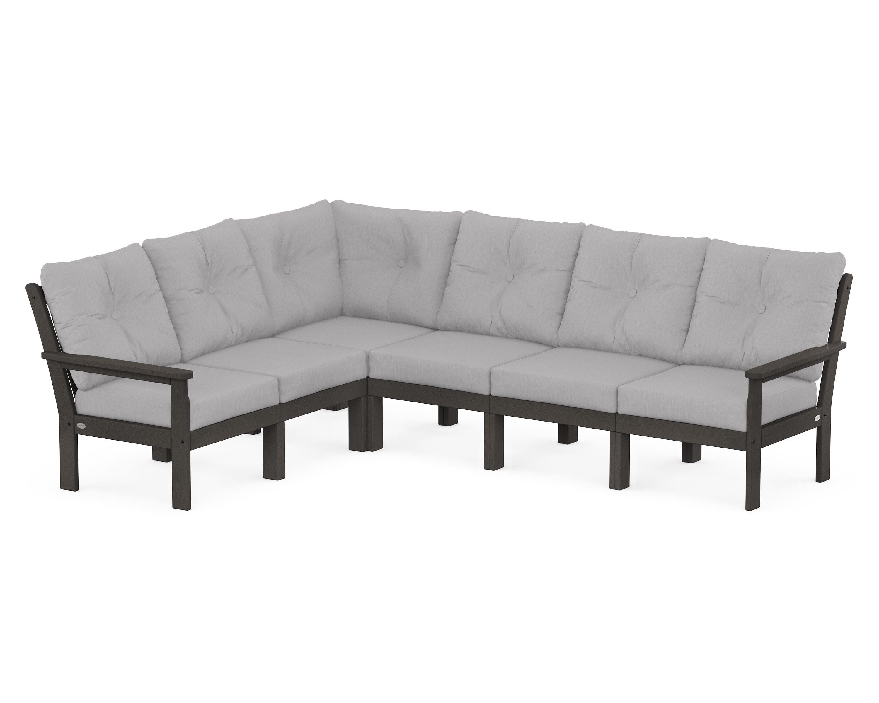 Vineyard 6-Piece Sectional in Vintage Coffee / Granite