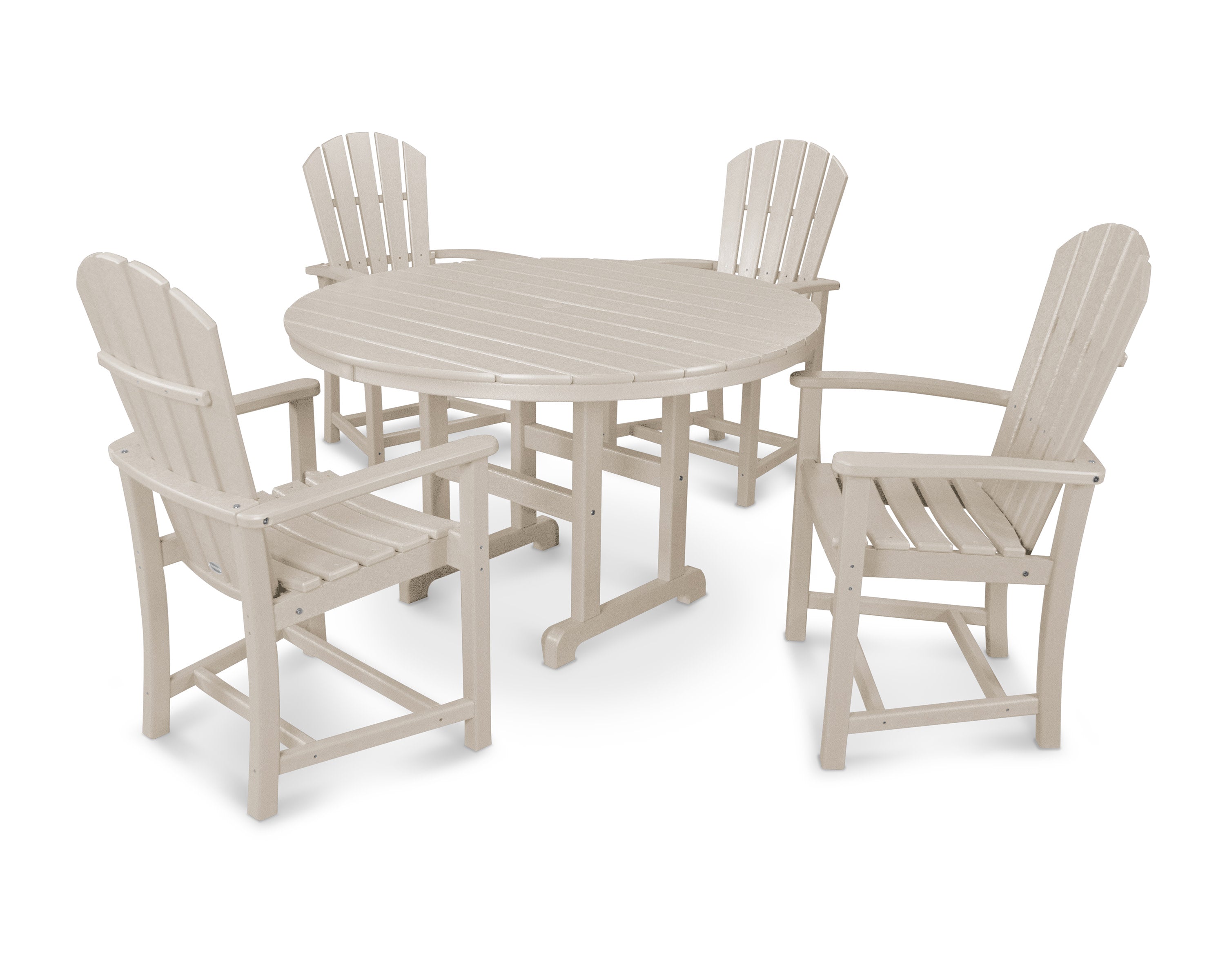 Palm Coast 5-Piece Round Farmhouse Dining Set in Sand