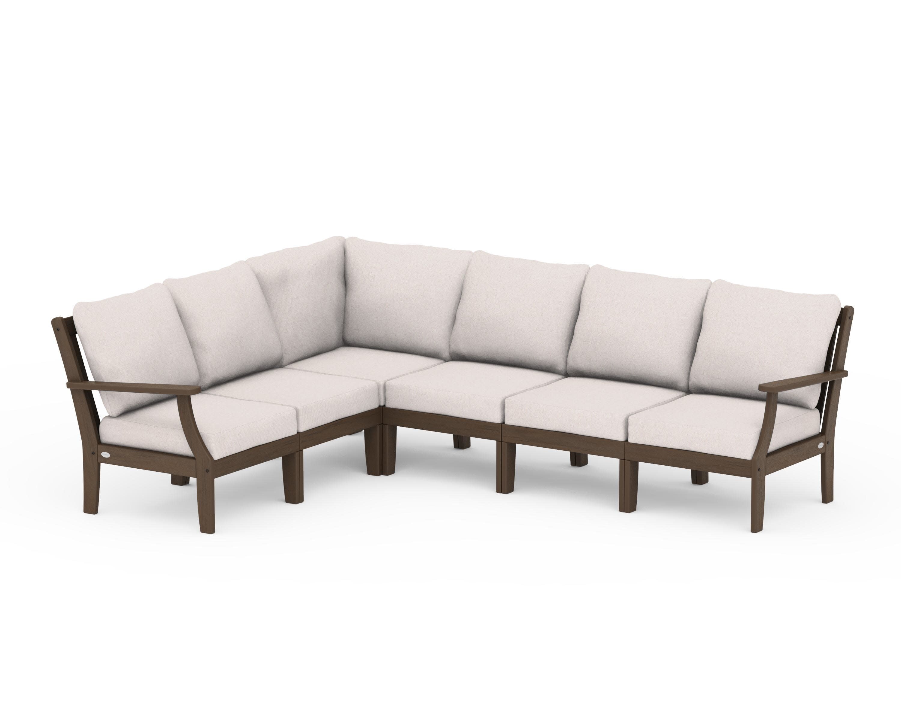 Braxton Modular 6-Piece Deep Seating Set in Kona / Dune Burlap