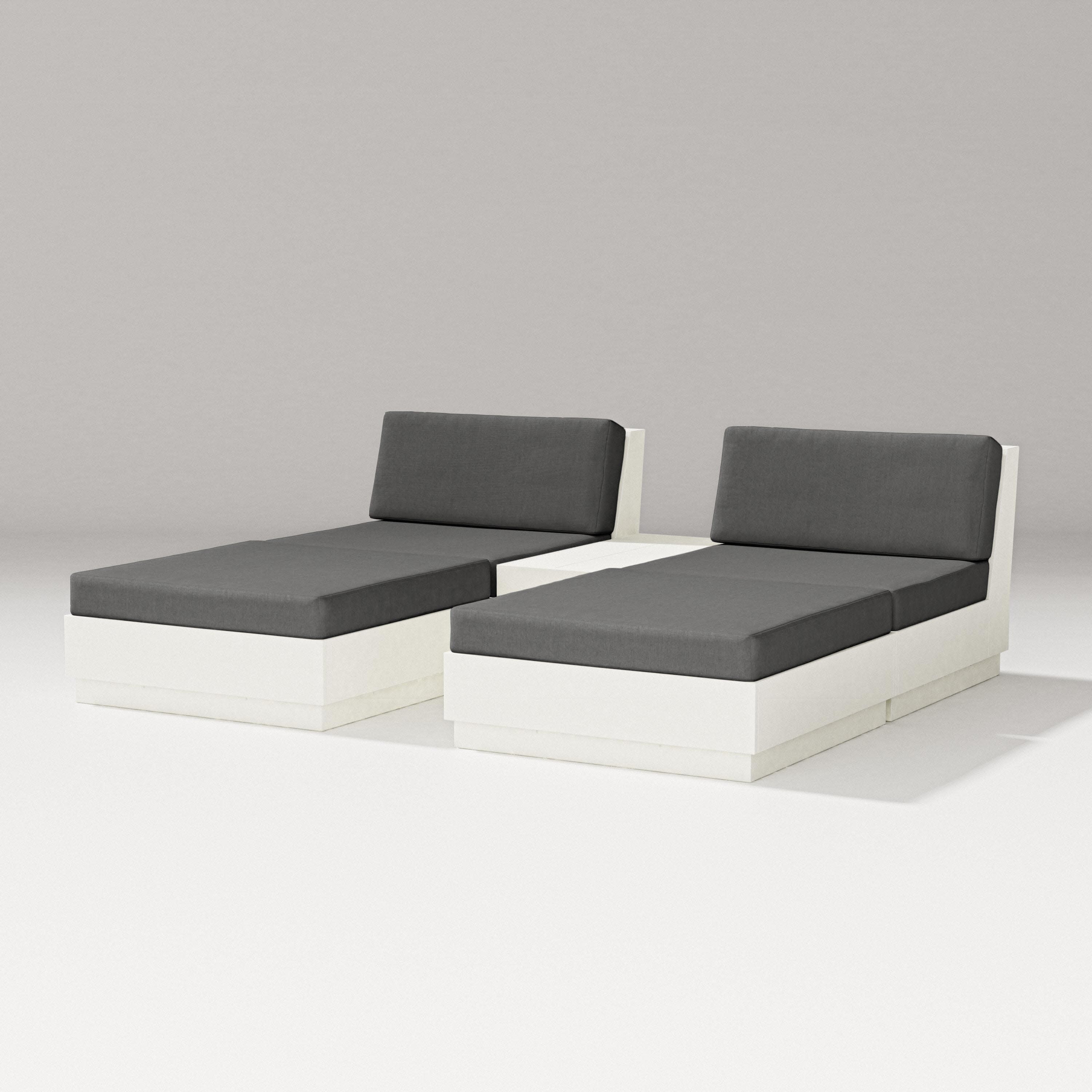Elevate Double Chaise Set in Vintage White / Spectrum Carbon