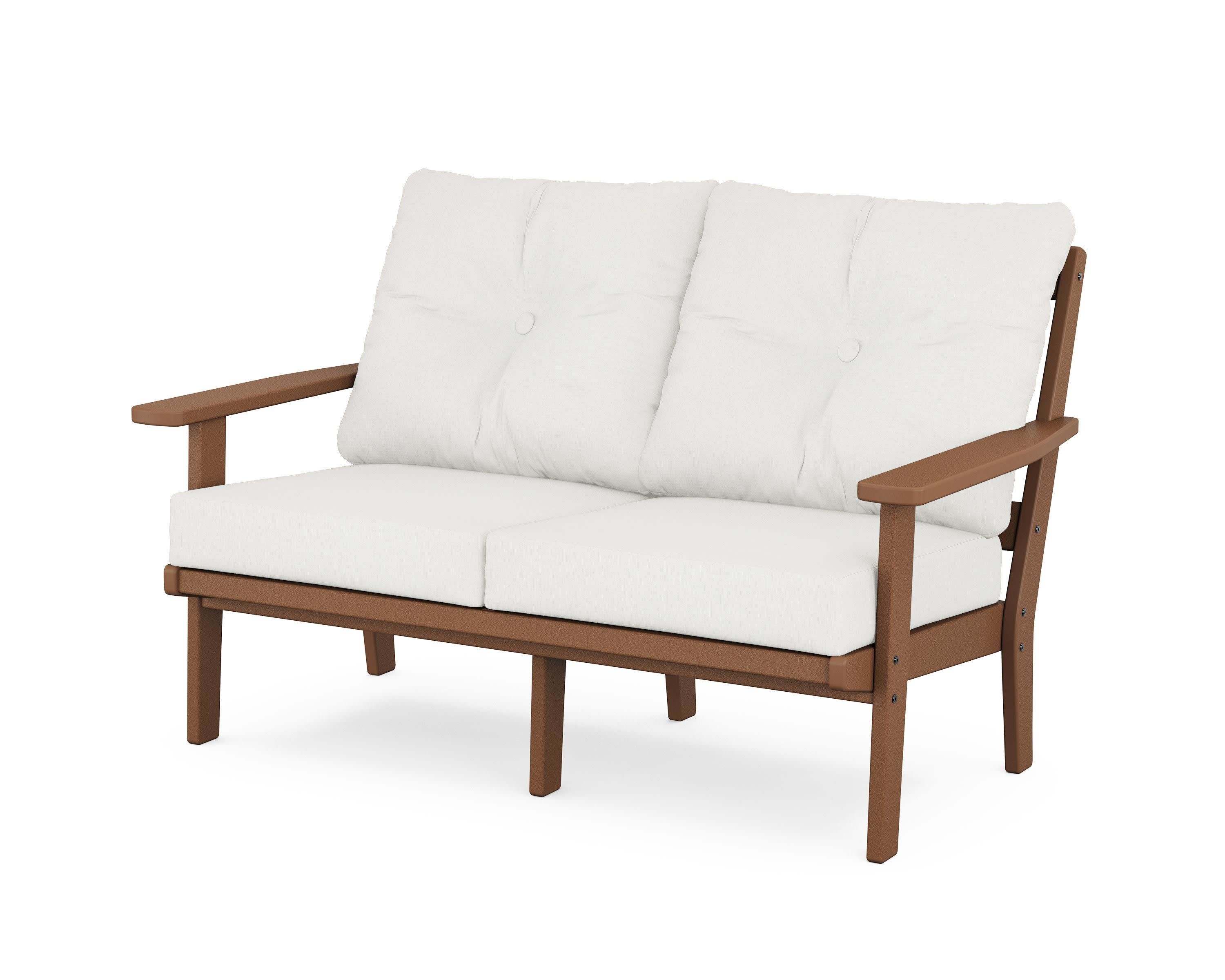 Oxford Deep SeatingLoveseat in Teak / Natural Linen