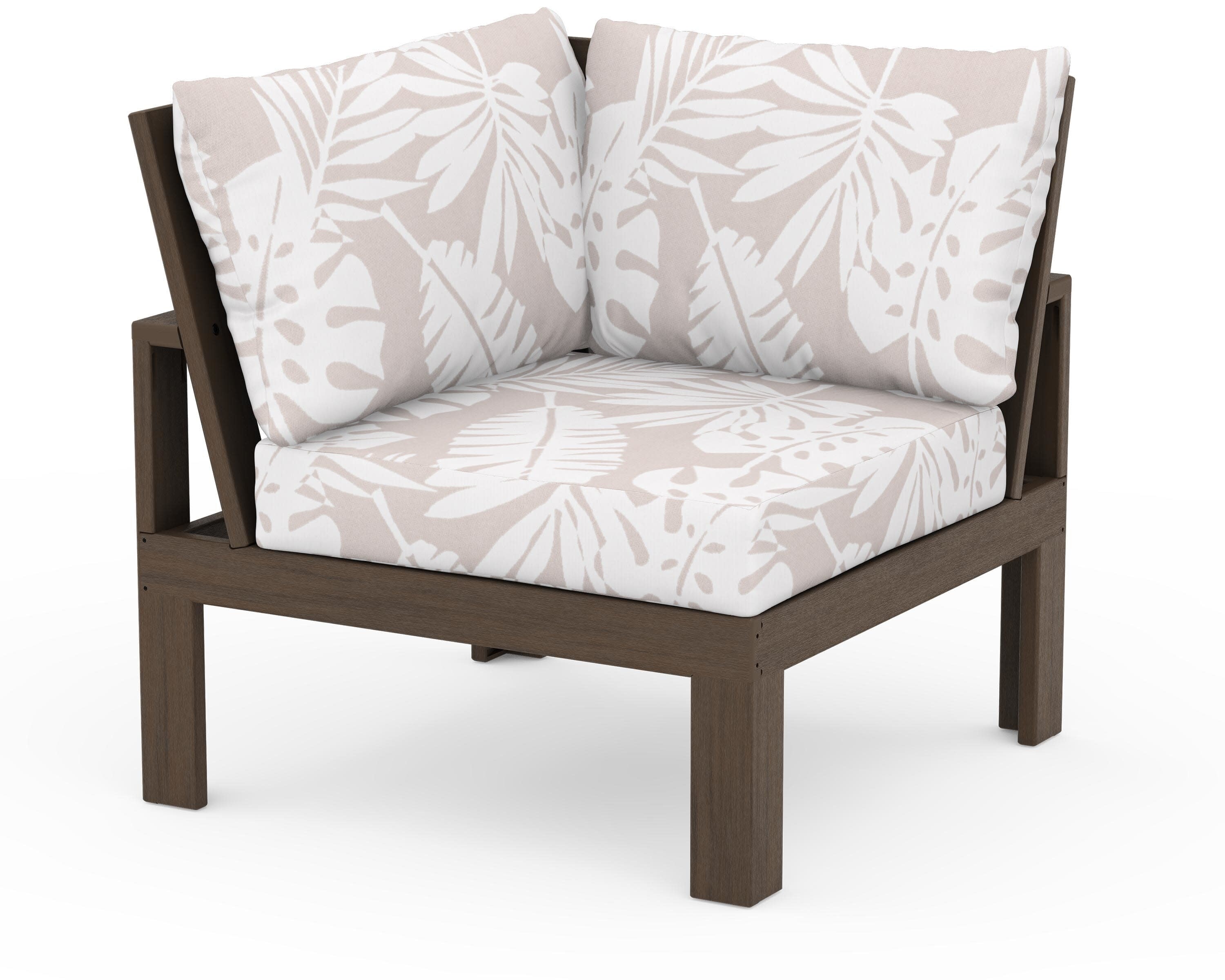 Modular Corner Chair in Kona / Leaf Dune Burlap
