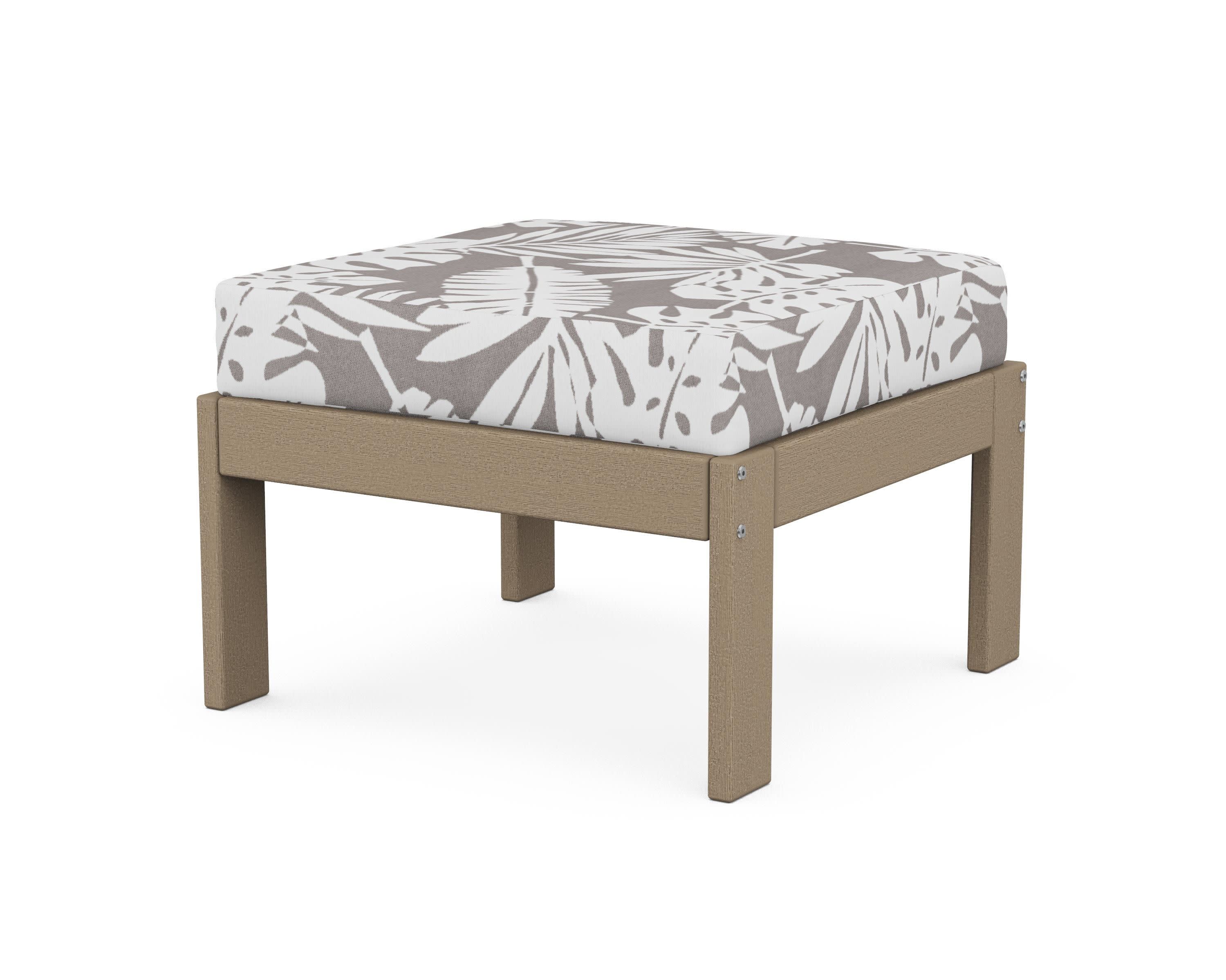 Vineyard Modular Ottoman in Vintage Sahara / Leaf Grey Mist