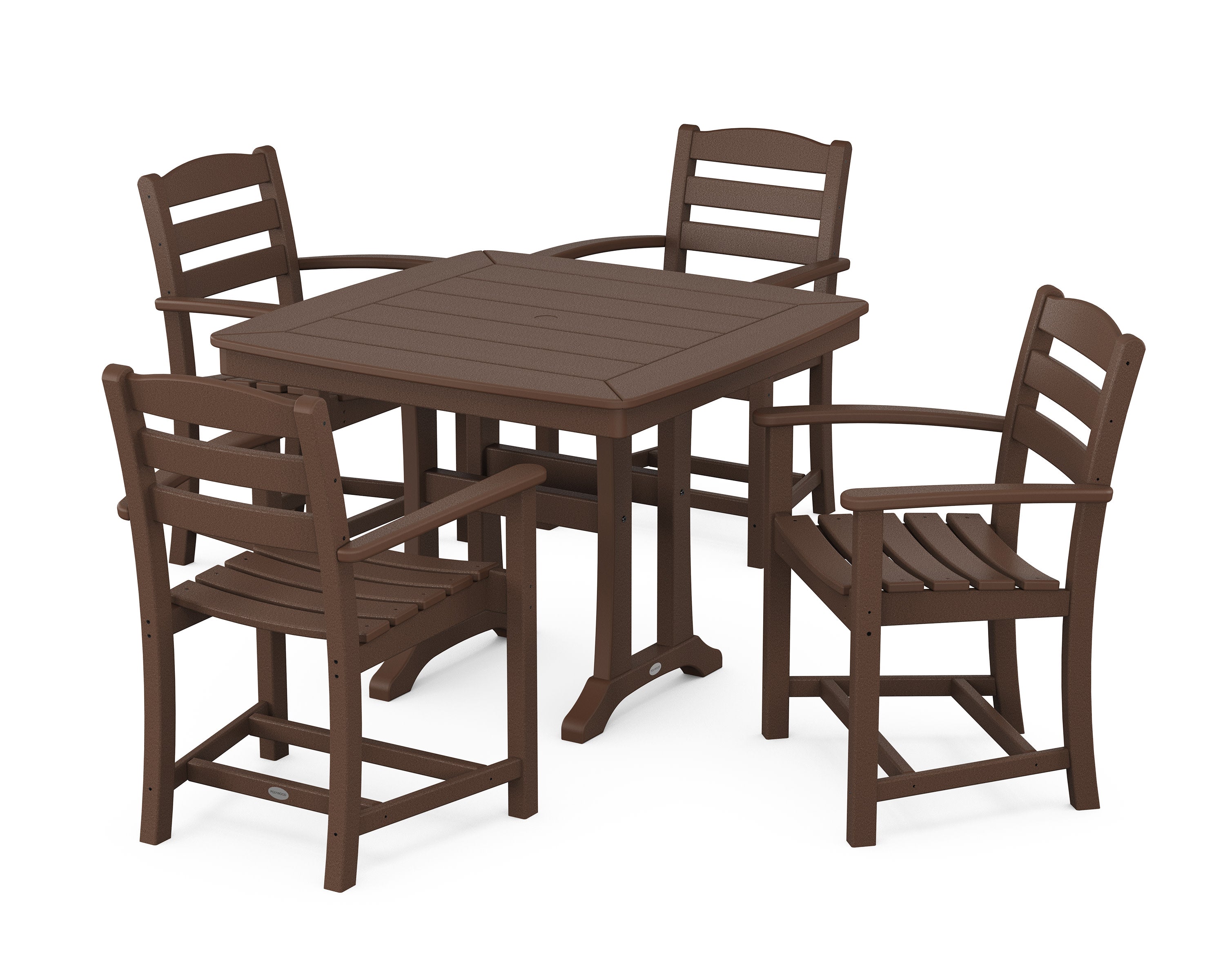 La Casa Caf 5-Piece Dining Set with Trestle Legs in Mahogany