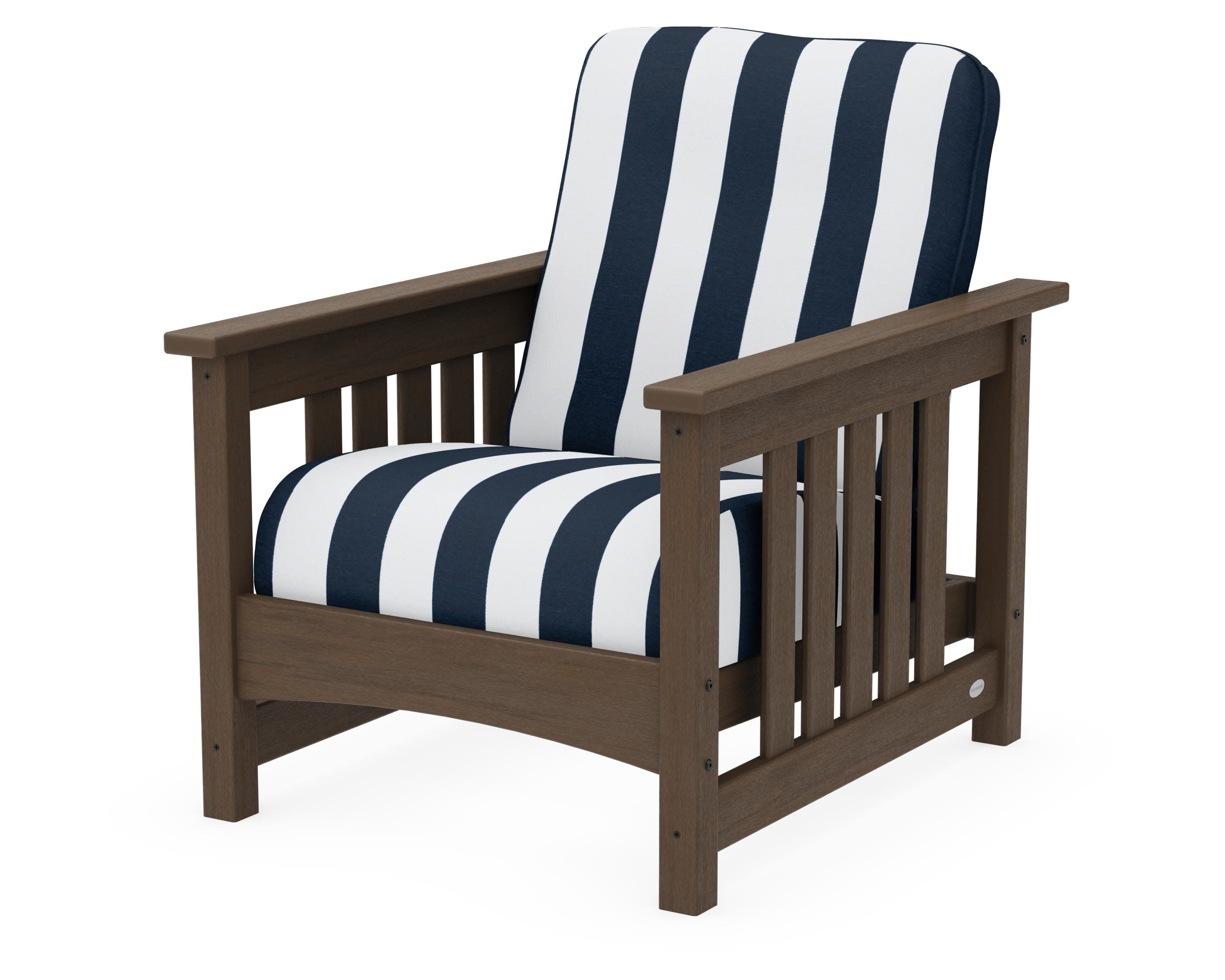 Club Mission Chair in Kona / Cabana Stripe Marine Indigo