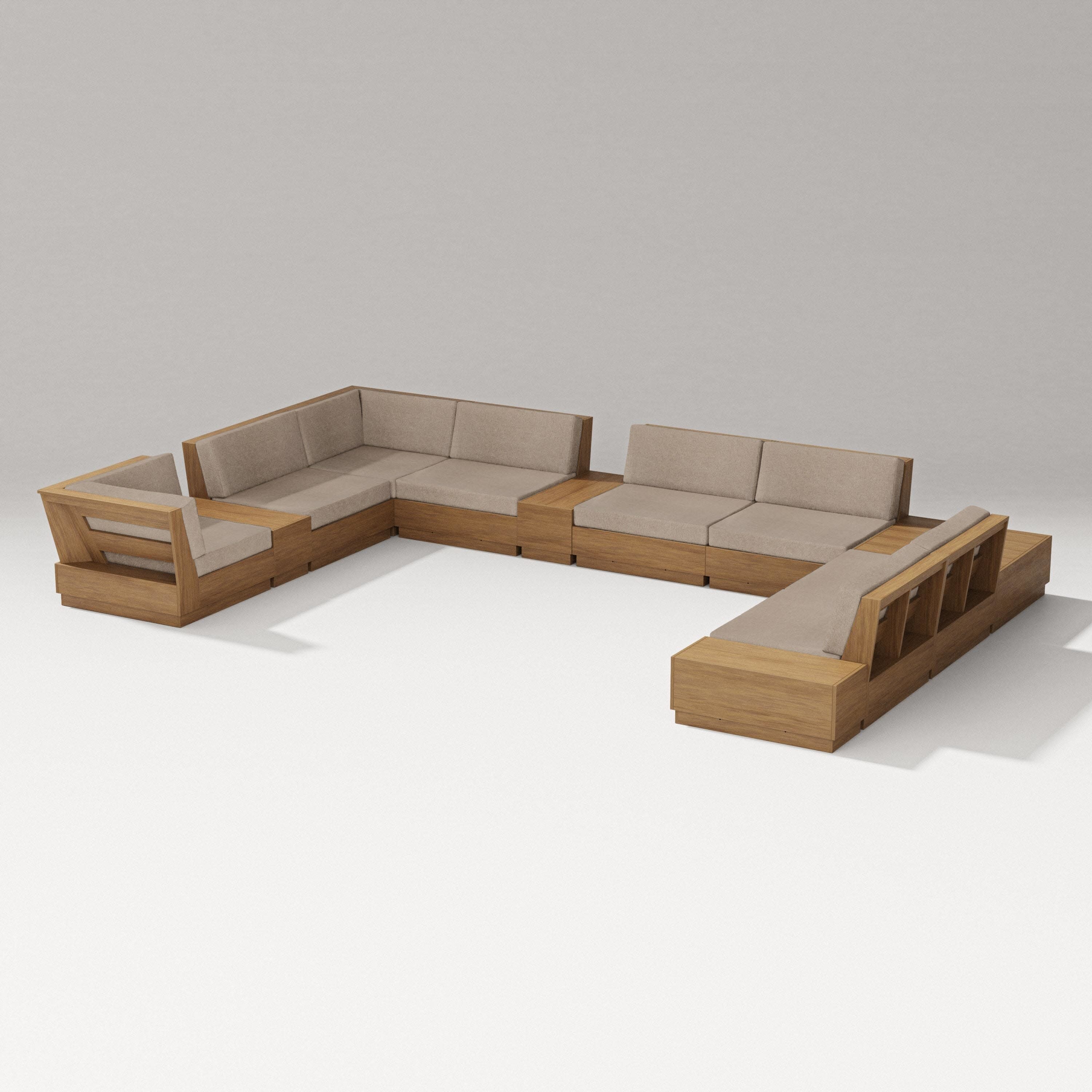 Elevate 12-Piece Conversation Sectional Set in Natural / Spiced Burlap