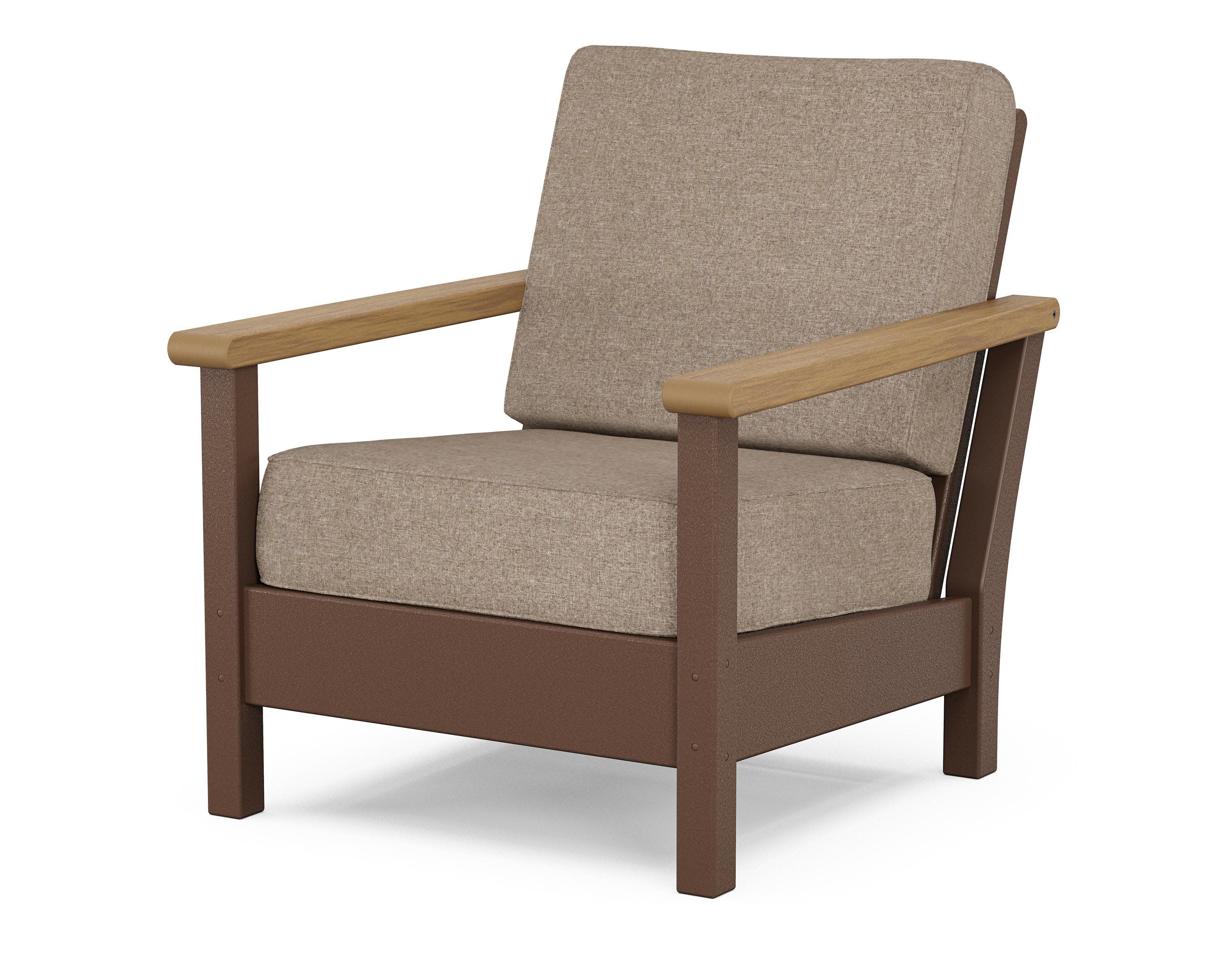 Harbour Deep Seating Chair in Mahogany / Natural / Spiced Burlap
