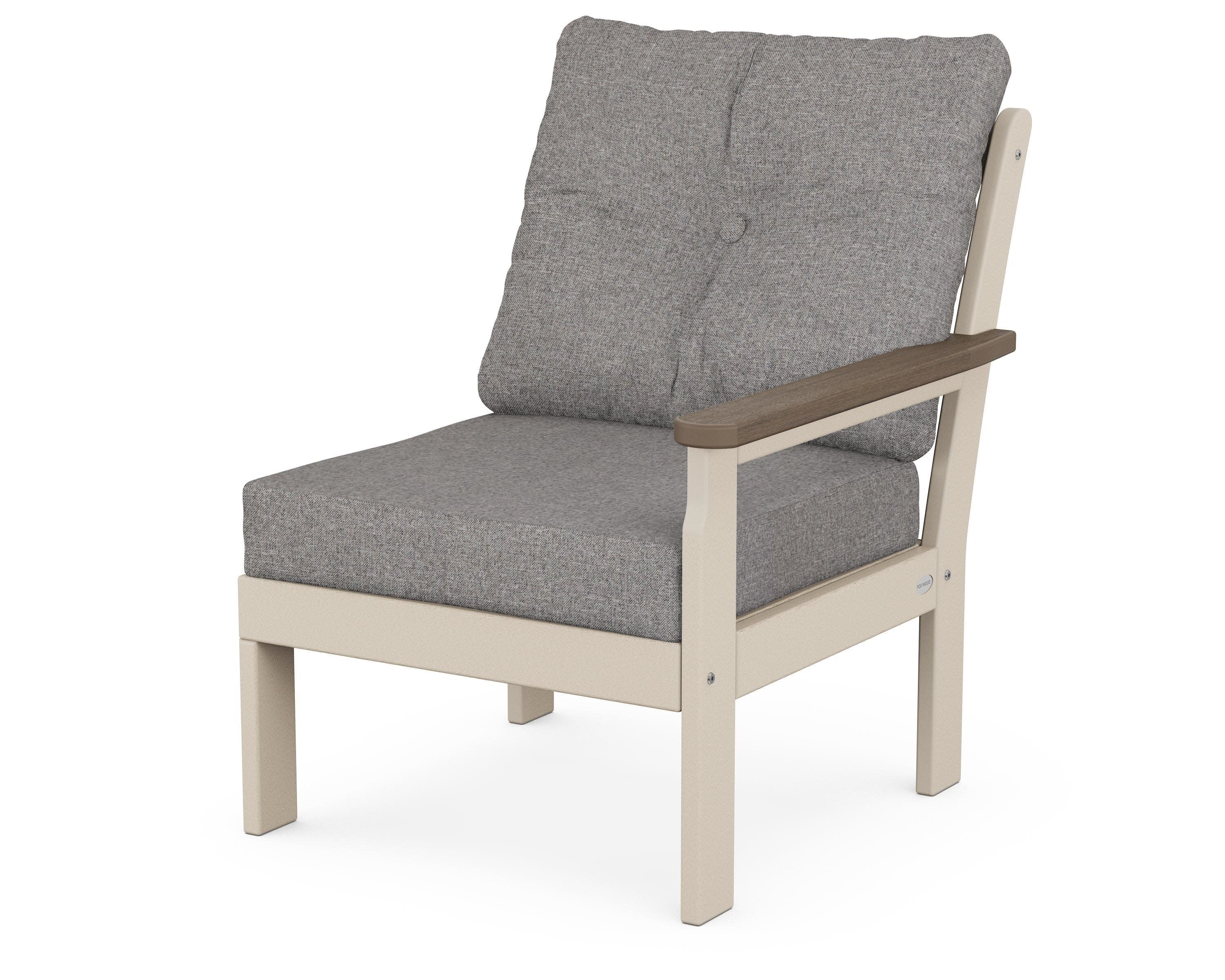 Vineyard Modular Right Arm Chair in Sand / Kona / Grey Mist