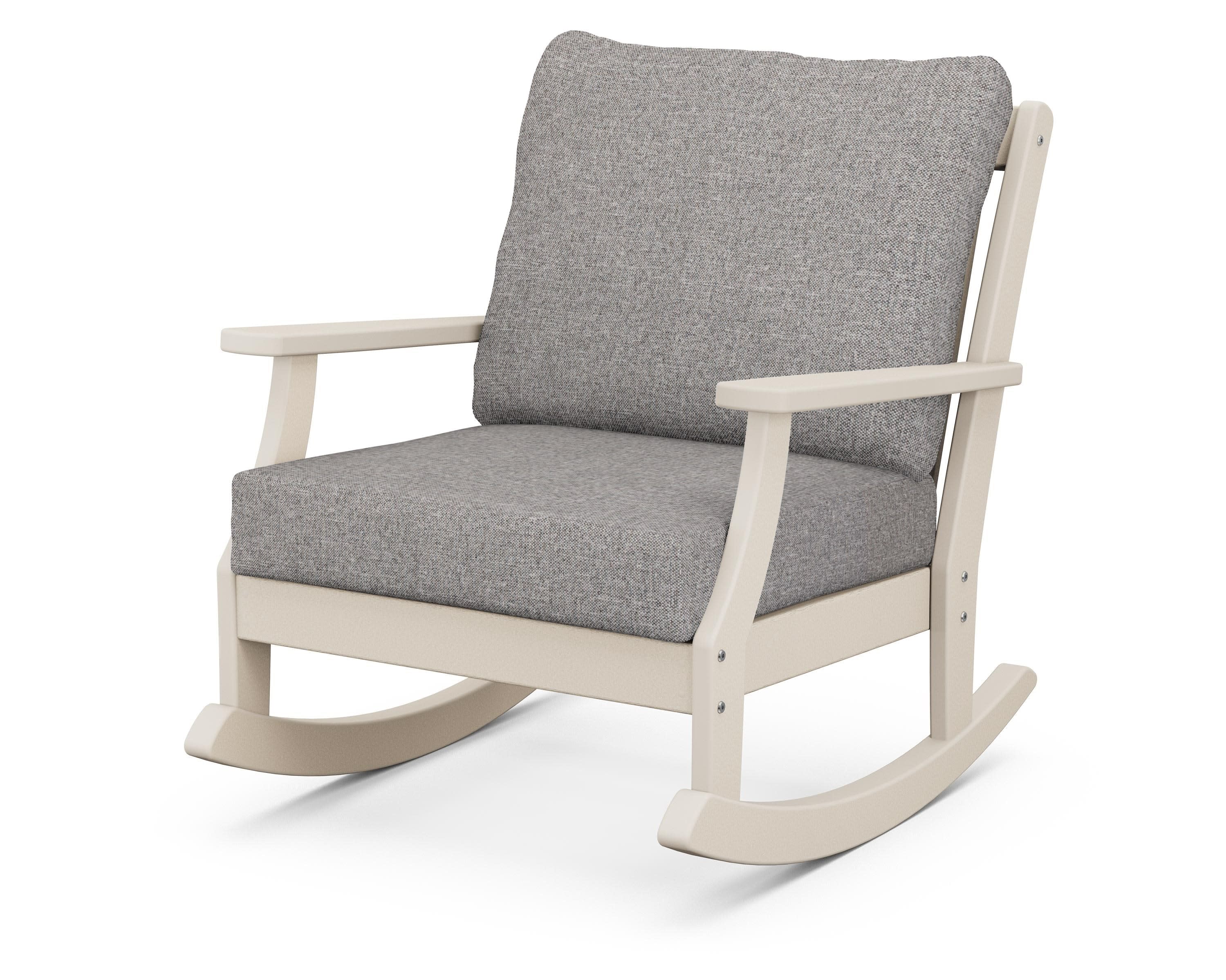 Braxton Deep Seating Rocking Chair in Sand / Grey Mist