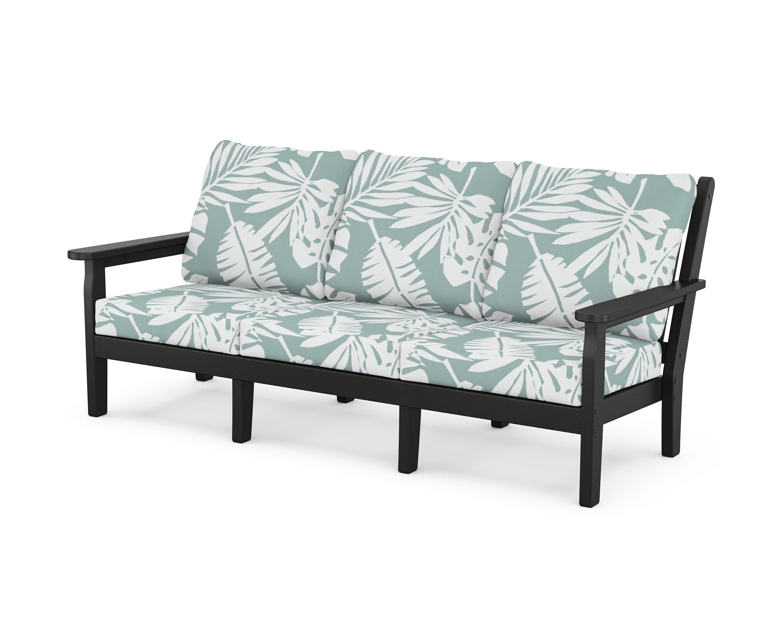 Chippendale Deep Seating Sofa in Black / Leaf Glacier Spa
