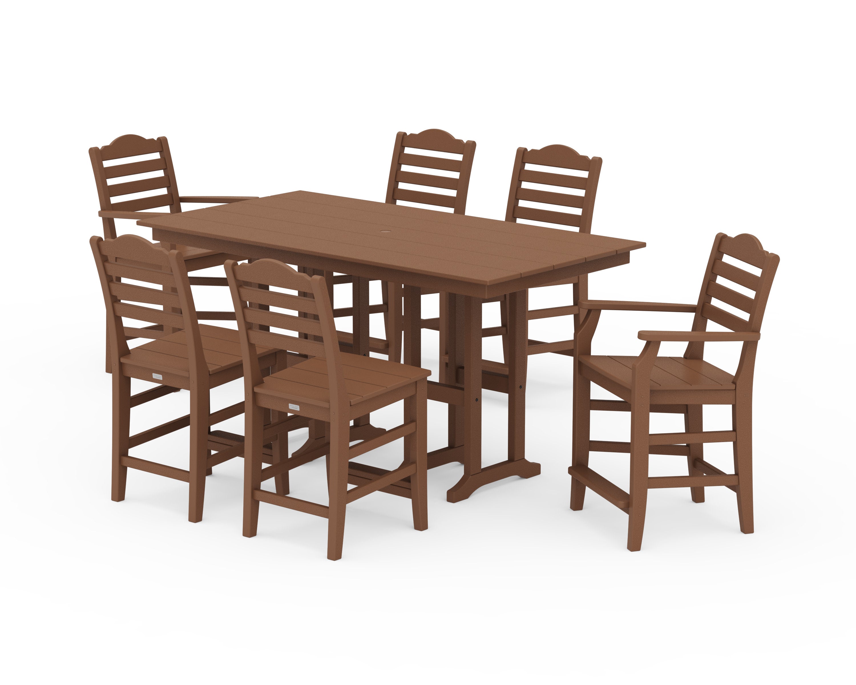 Savannah 7-Piece Farmhouse Counter Set in Teak