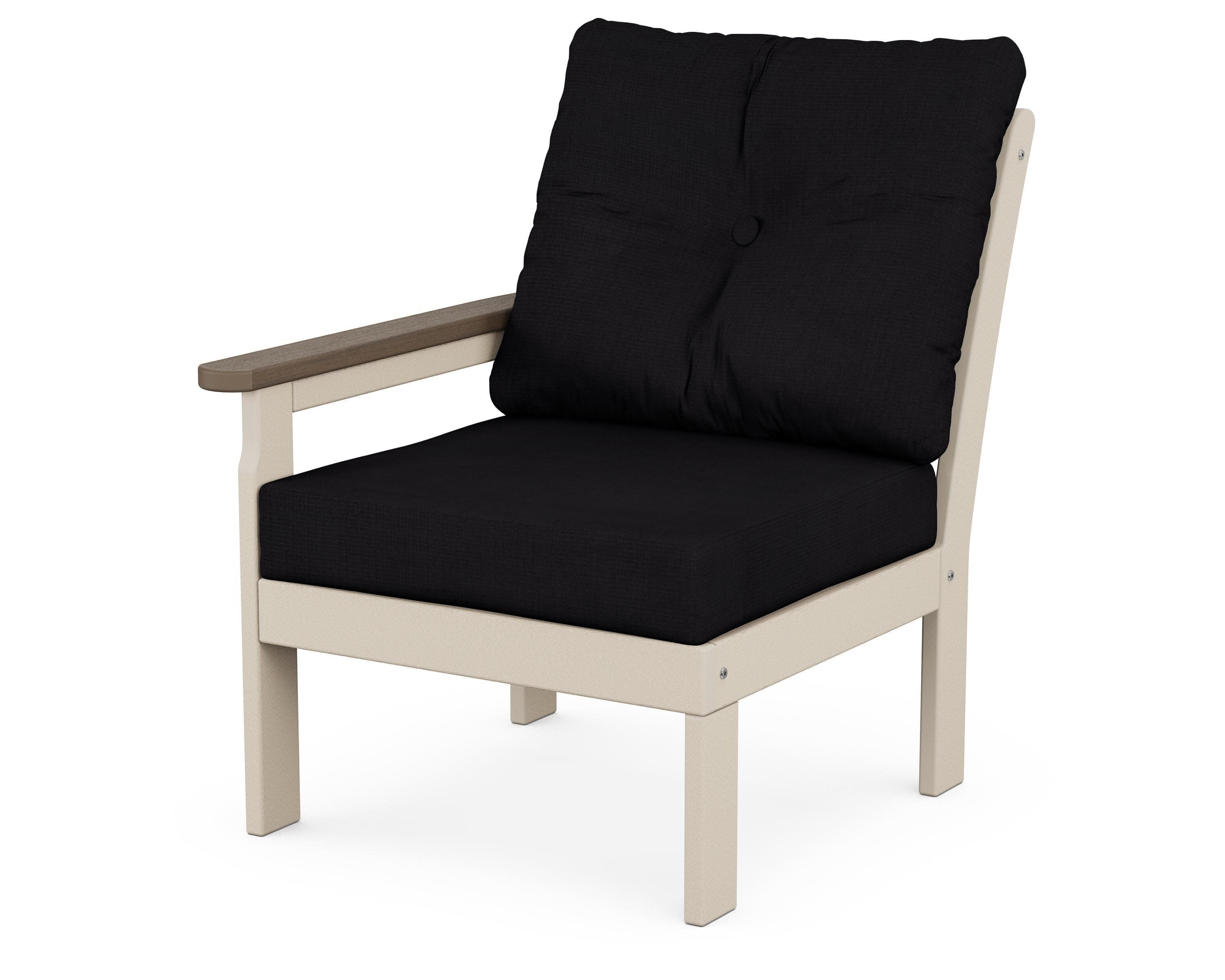 Vineyard Modular Left Arm Chair in Sand / Kona / Midnight Linen