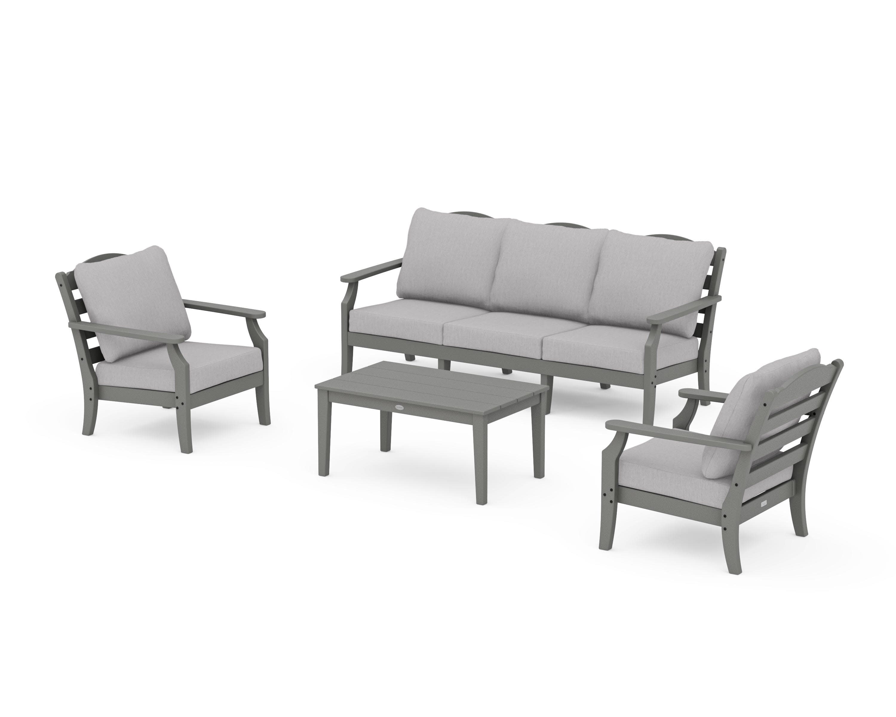 Savannah 4-Piece Deep Seating Set with Sofa in Slate Grey / Granite