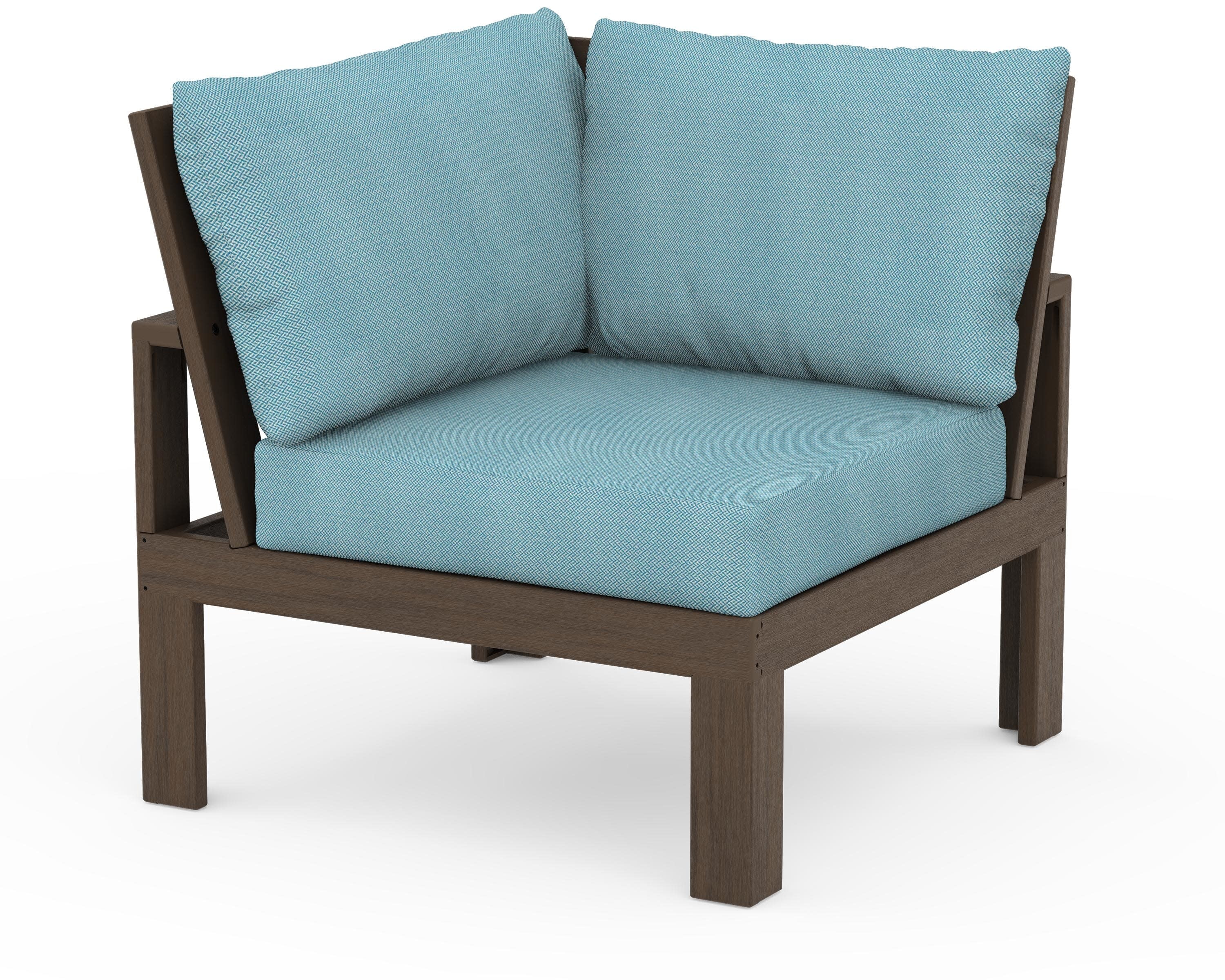 Modular Corner Chair in Kona / Lattice Sky Blue