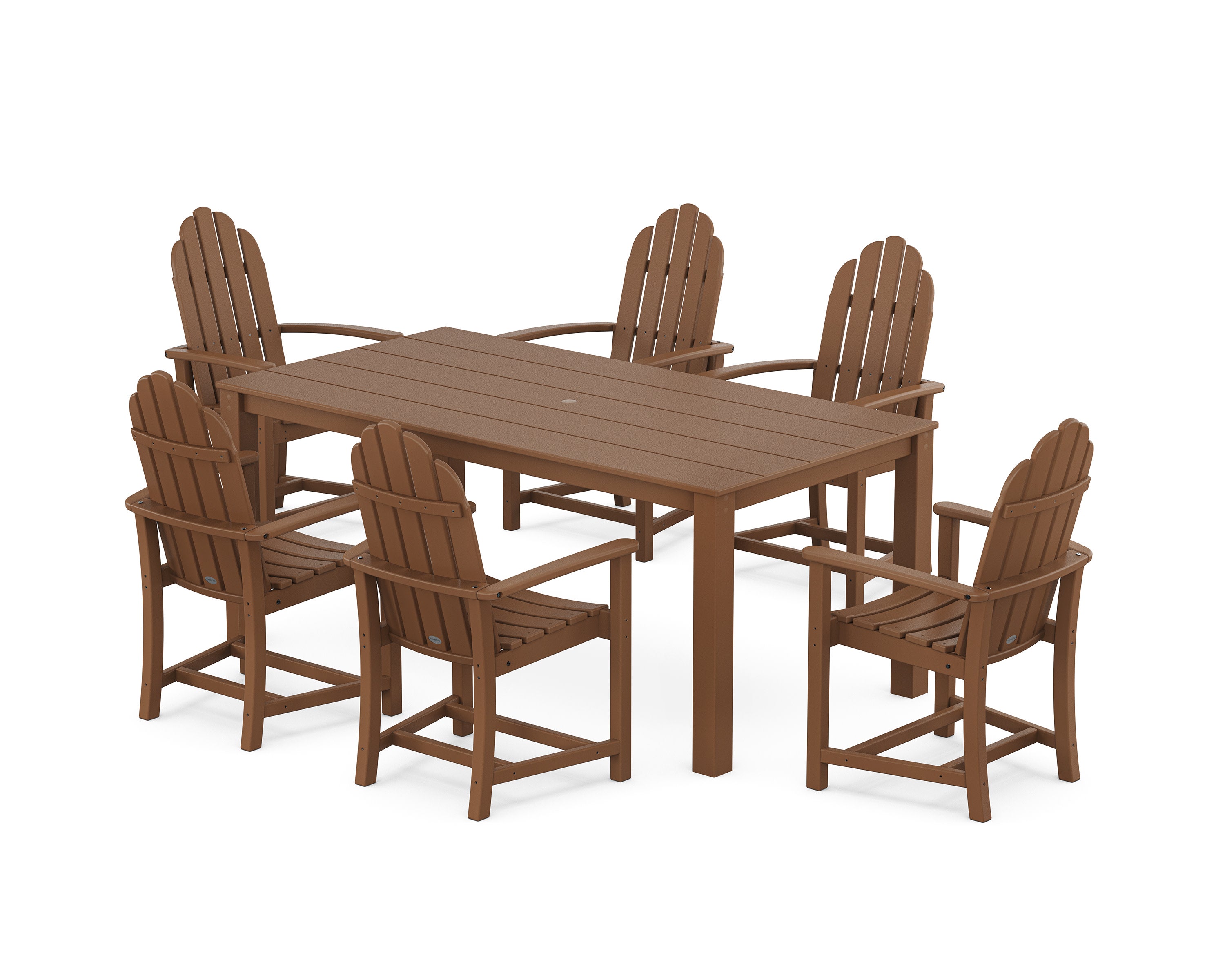 Classic Adirondack 7-Piece Parsons Dining Set in Teak