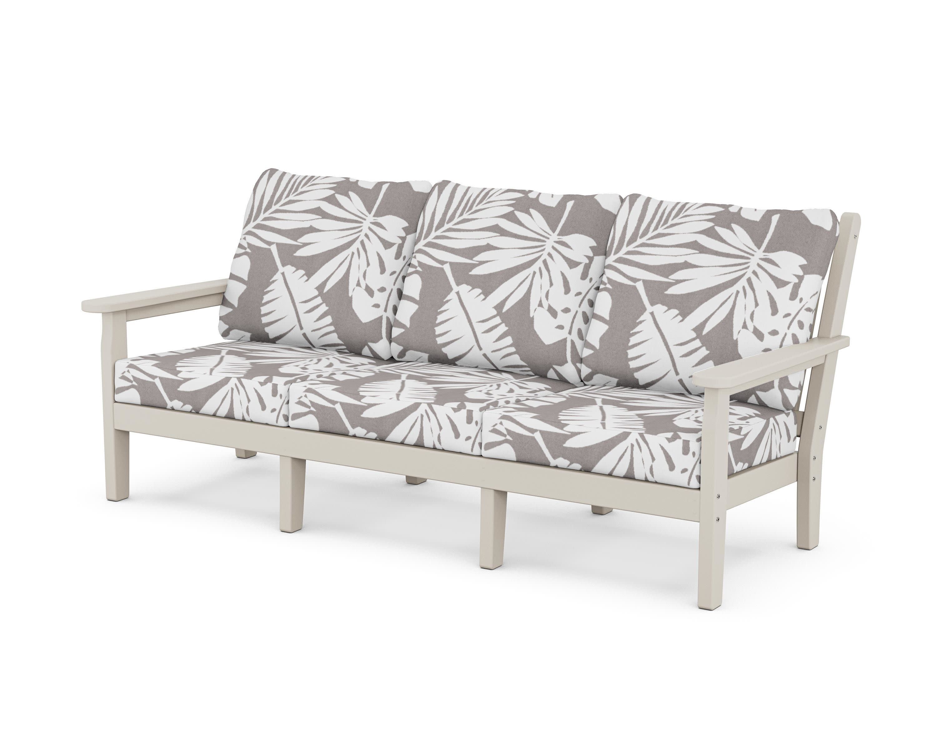 Chippendale Deep Seating Sofa in Sand / Leaf Grey Mist