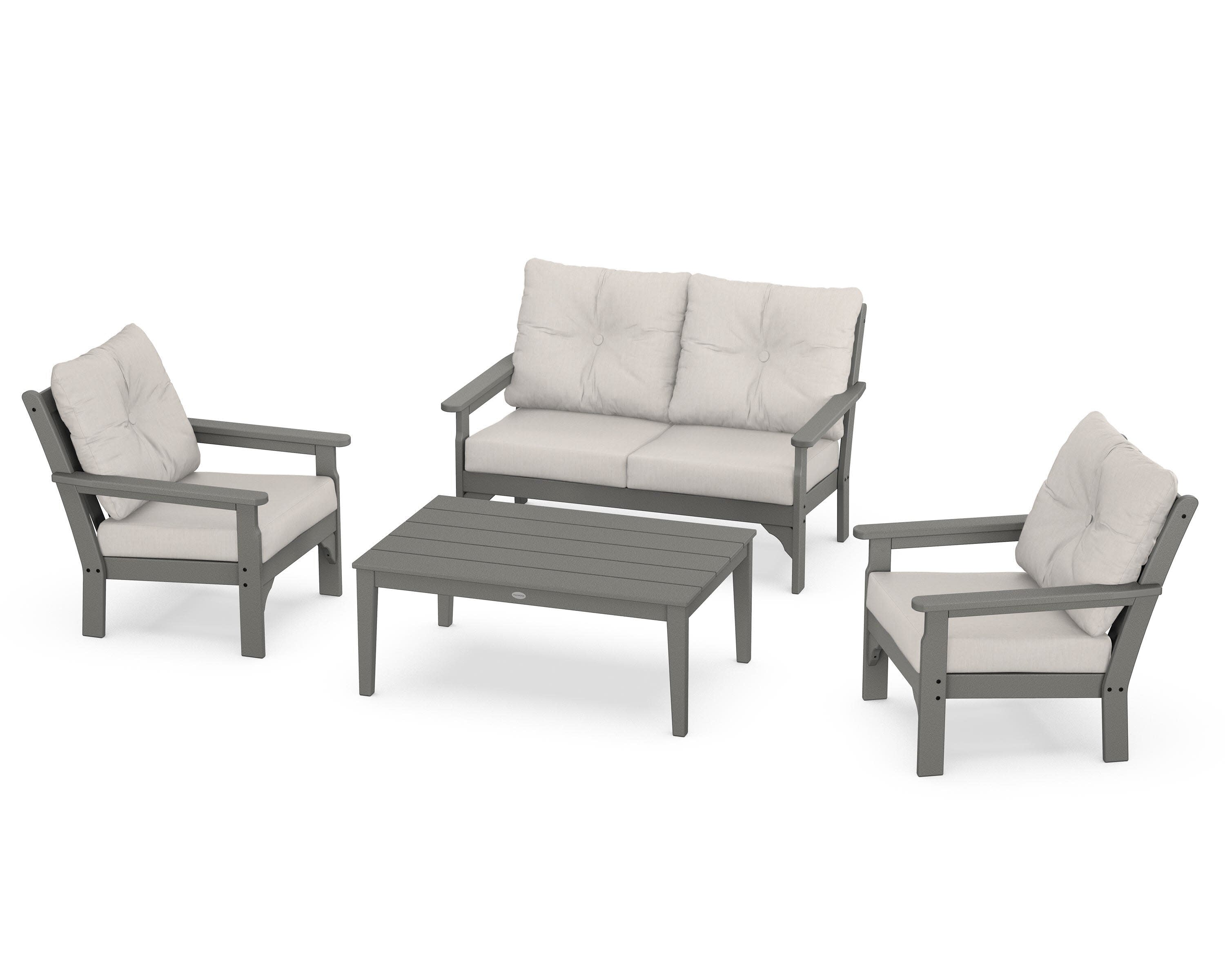 Vineyard 4-Piece Deep Seating Set in Slate Grey / Cast Ash