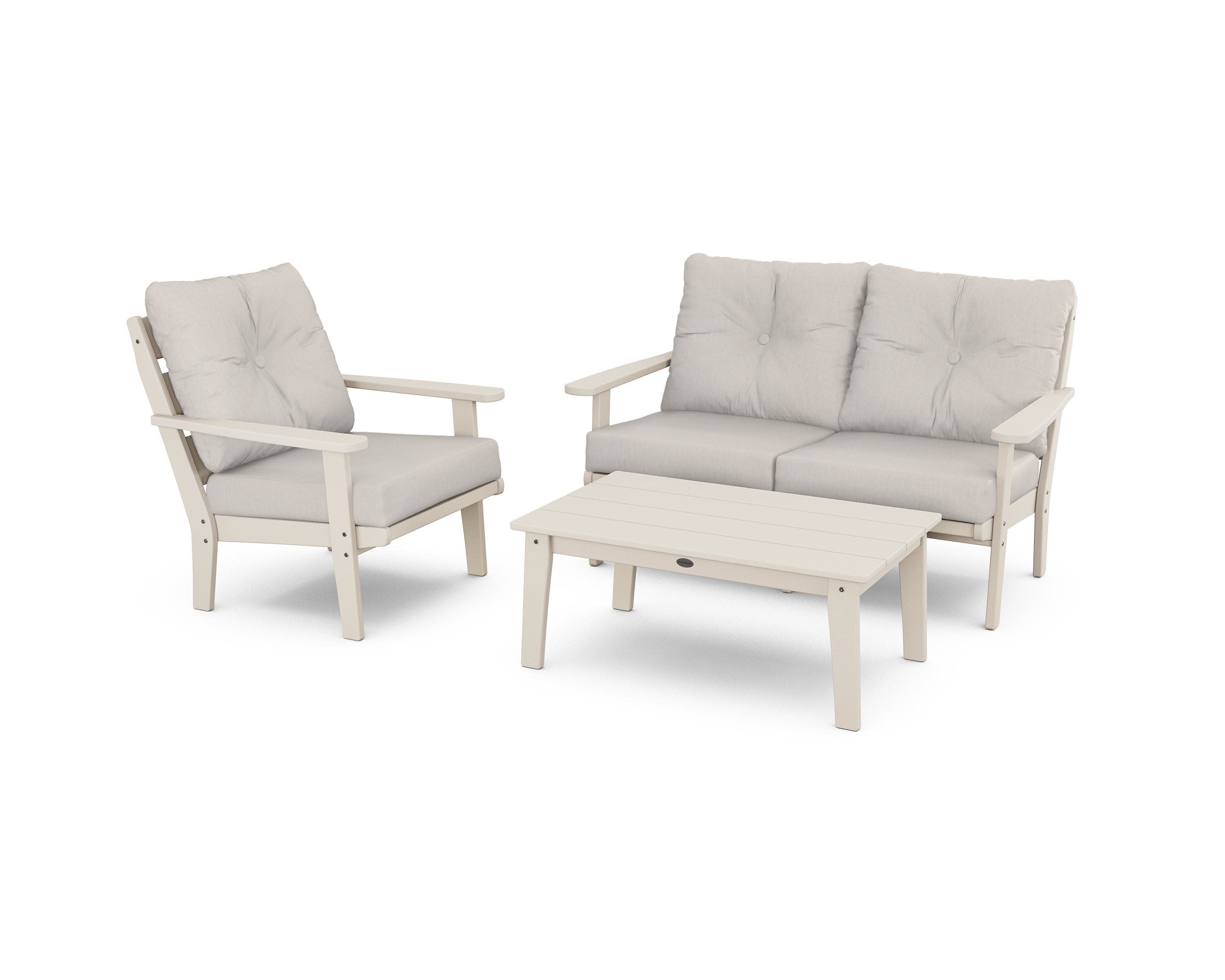 Lakeside 3-Piece Deep Seating Set in Sand / Cast Ash