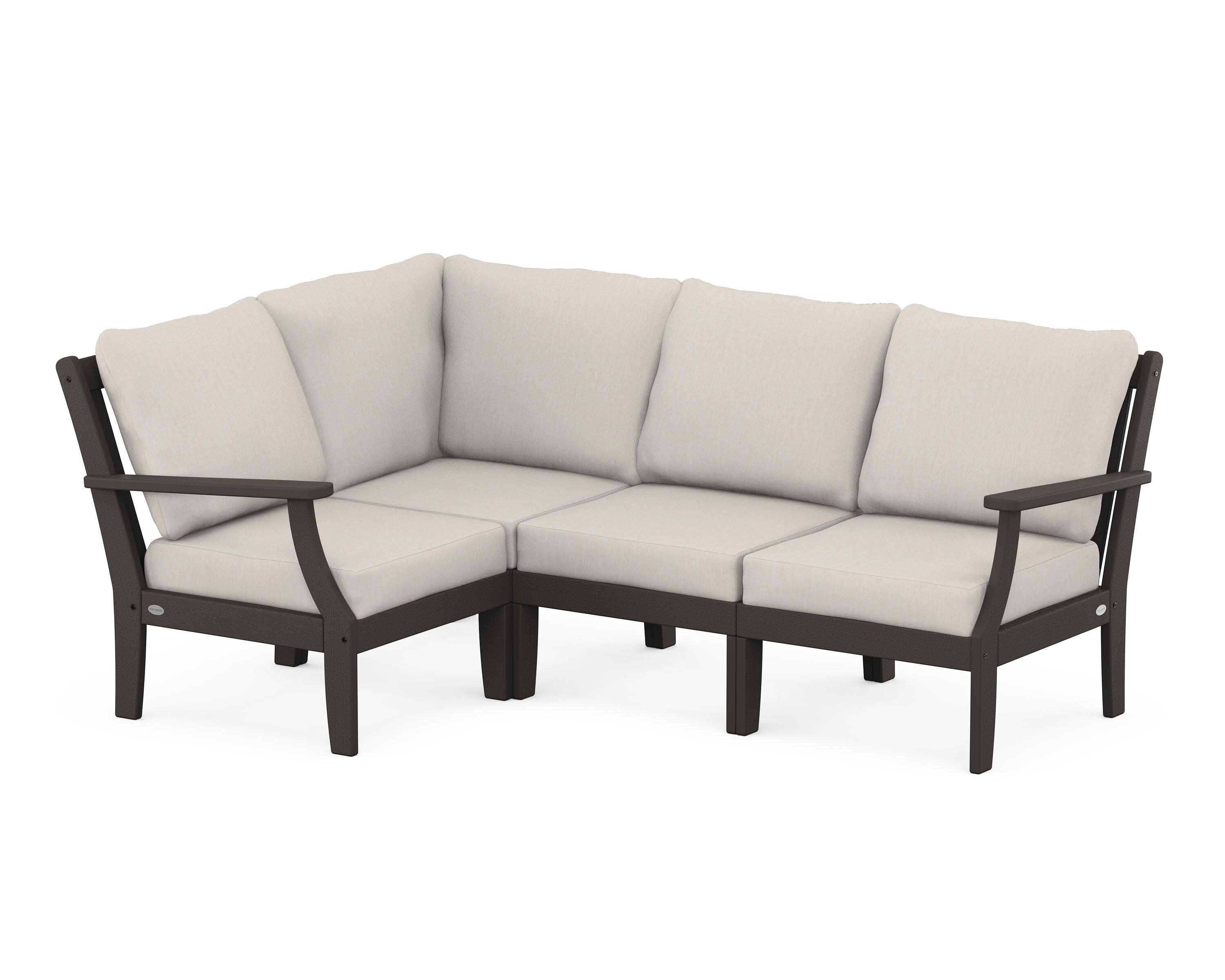 Braxton Modular 4-Piece Deep Seating Set in Vintage Coffee / Cast Ash