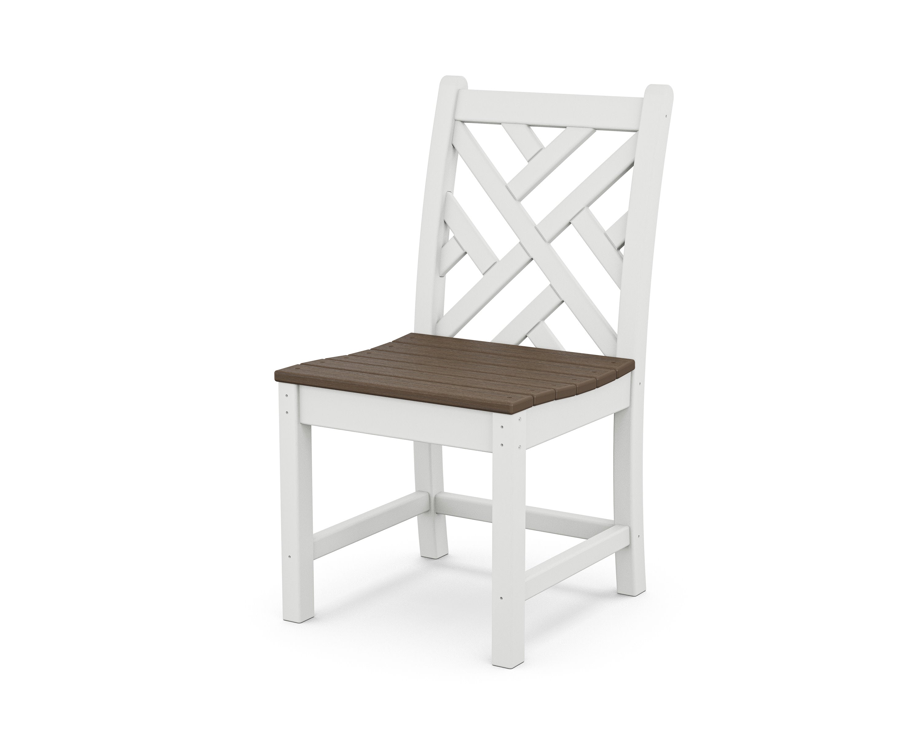 Chippendale Dining Side Chair in White / Kona