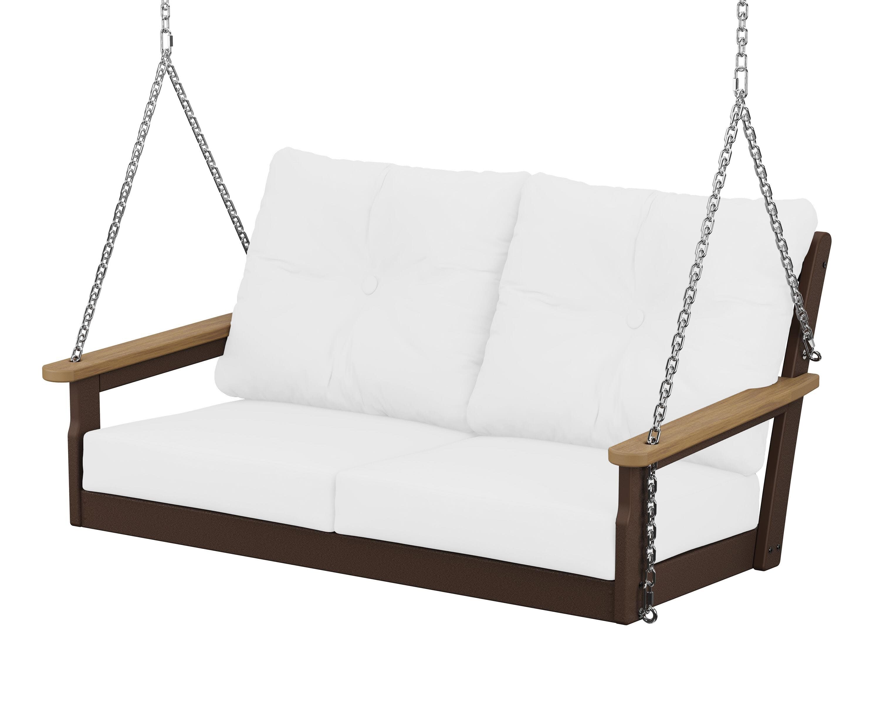 Vineyard Deep Seating Swing in Mahogany / Natural / Natural