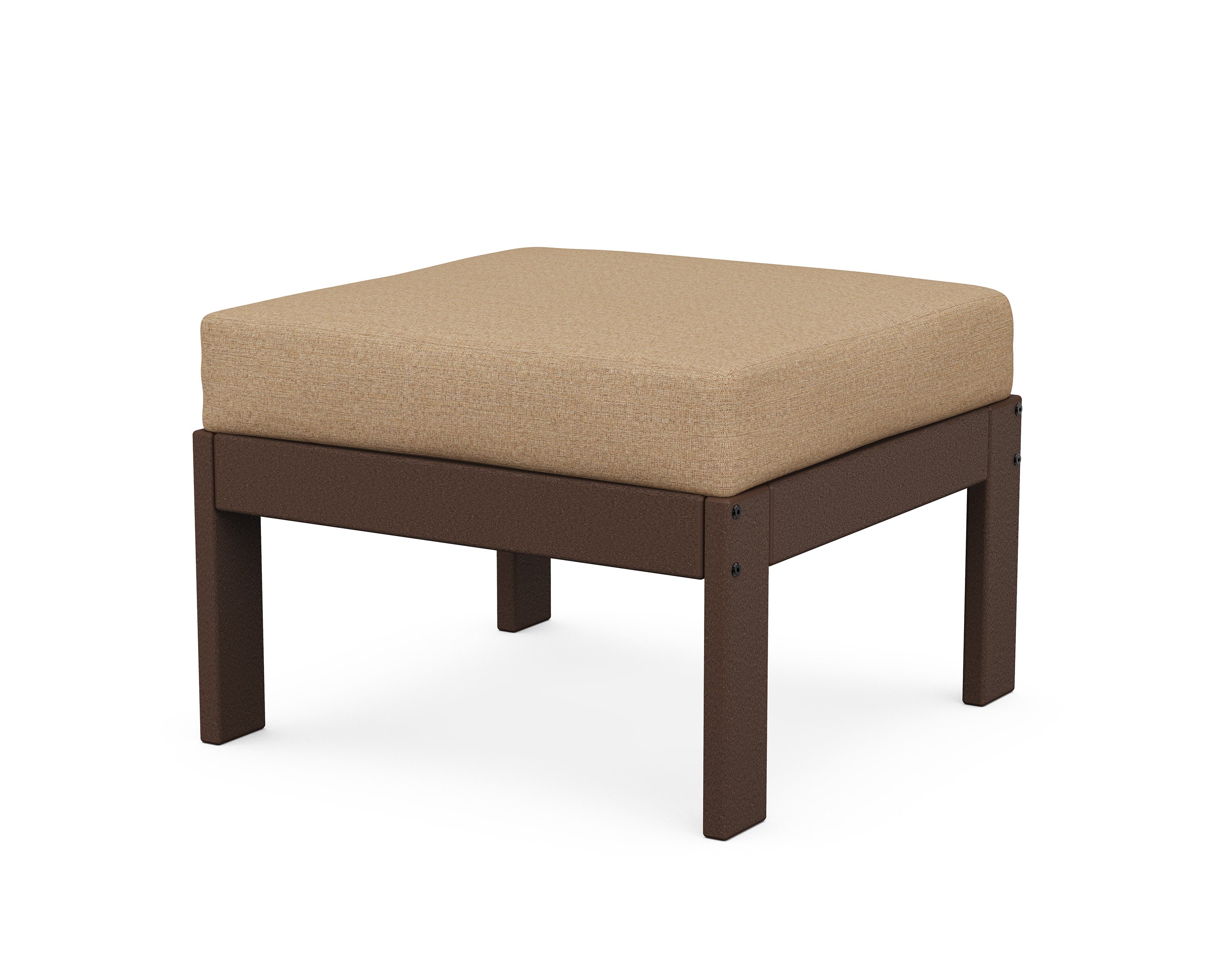 Vineyard Modular Ottoman in Mahogany / Sesame