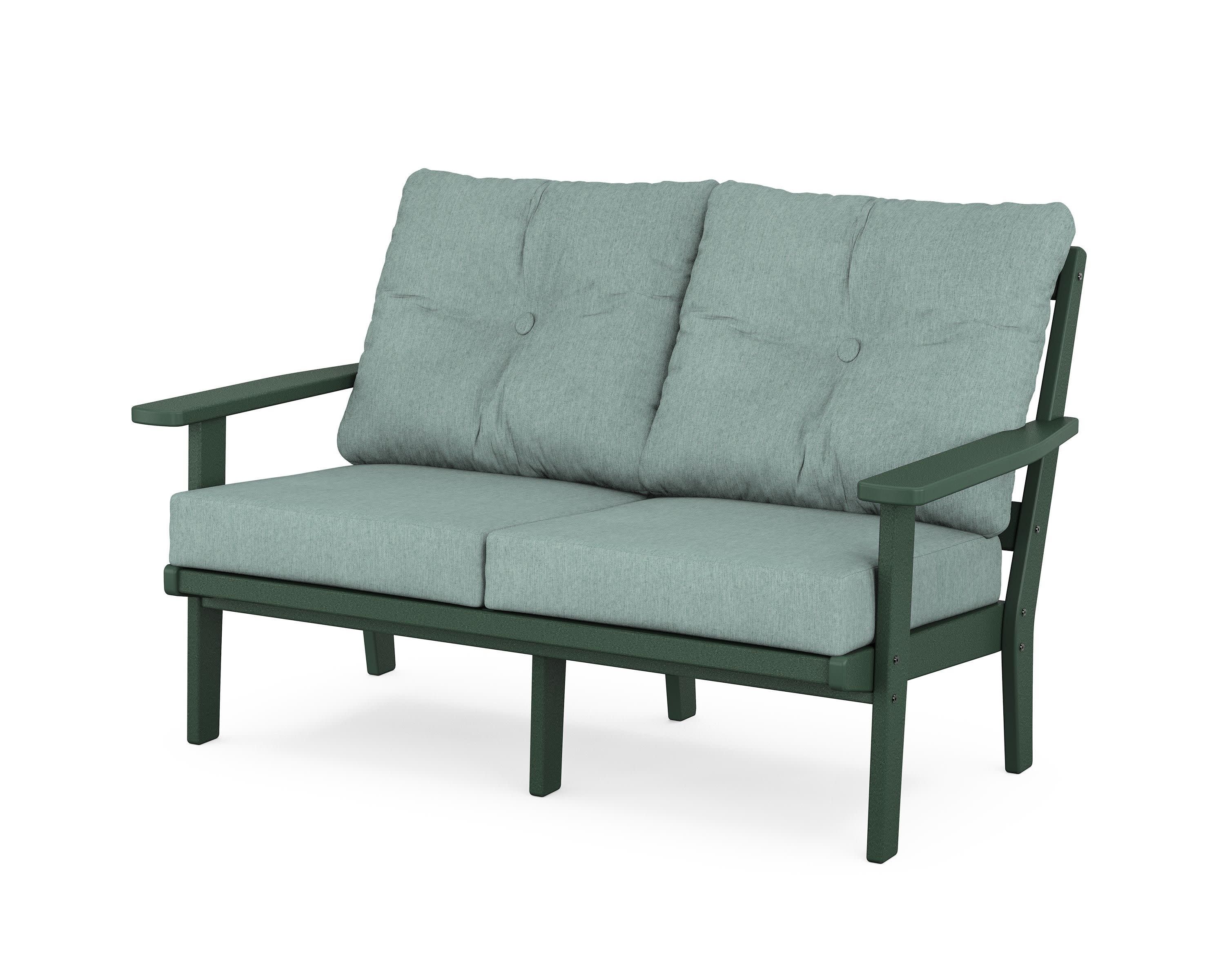 Oxford Deep SeatingLoveseat in Green / Glacier Spa