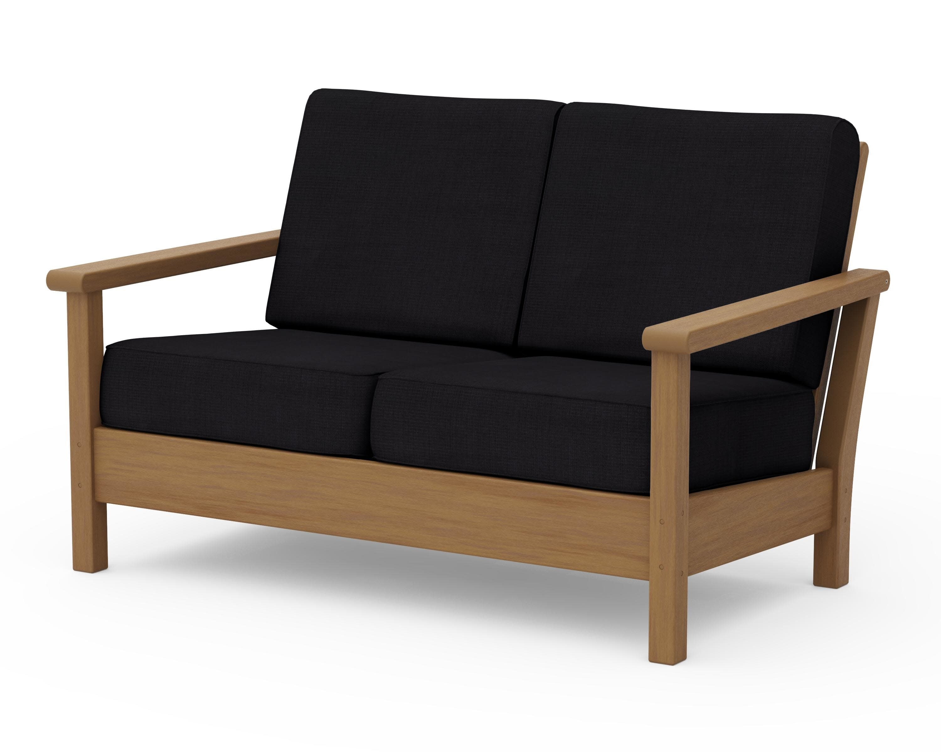 Harbour Deep Seating Loveseat in Natural / Midnight Linen