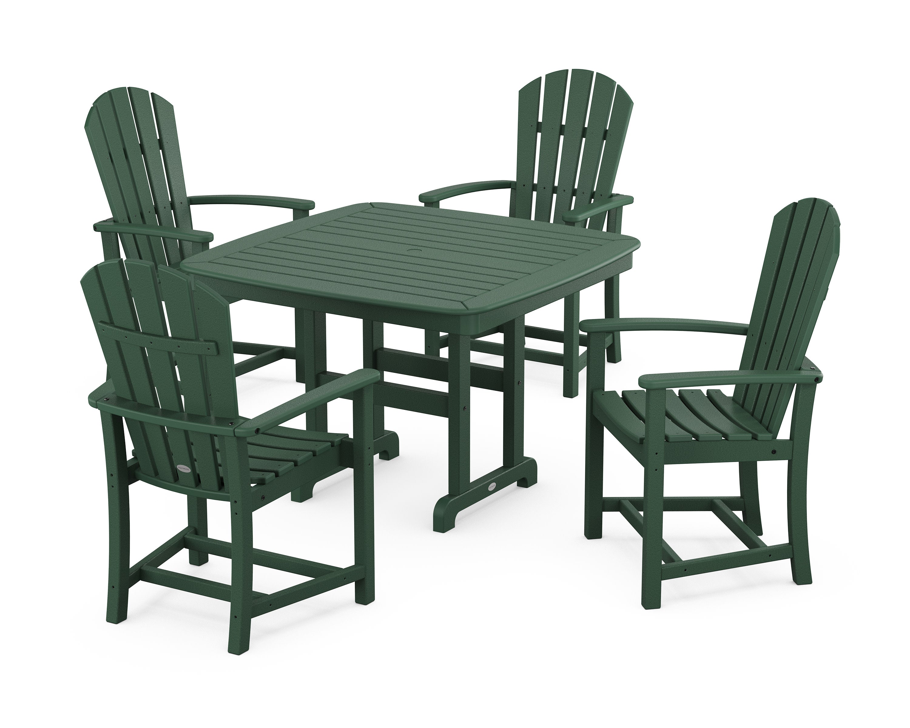 Palm Coast 5-Piece Dining Set with Trestle Legs in Green