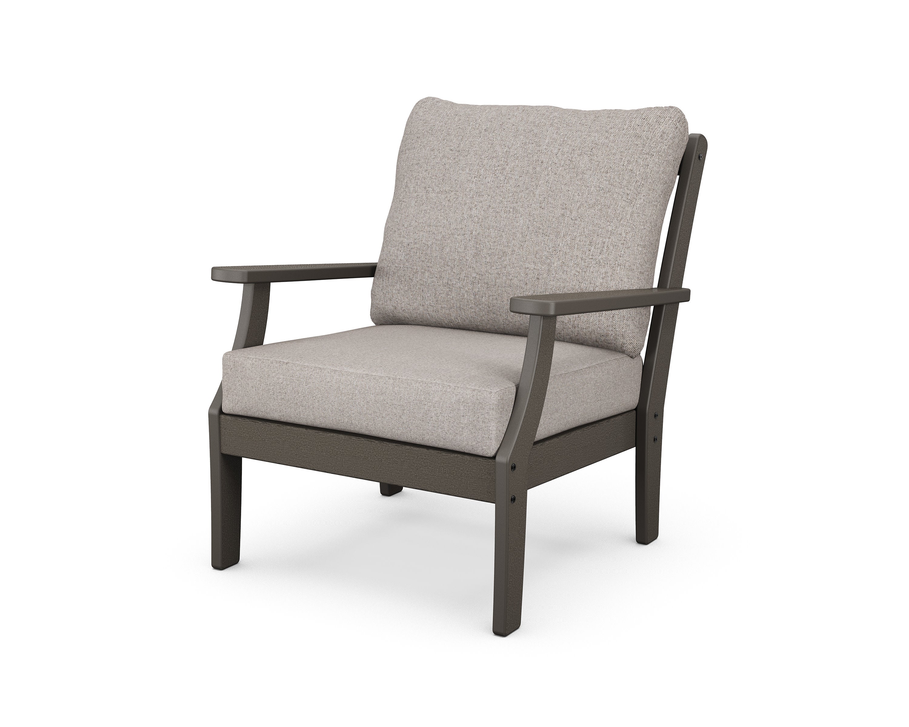 Braxton Deep Seating Chair in Vintage Coffee / Weathered Tweed