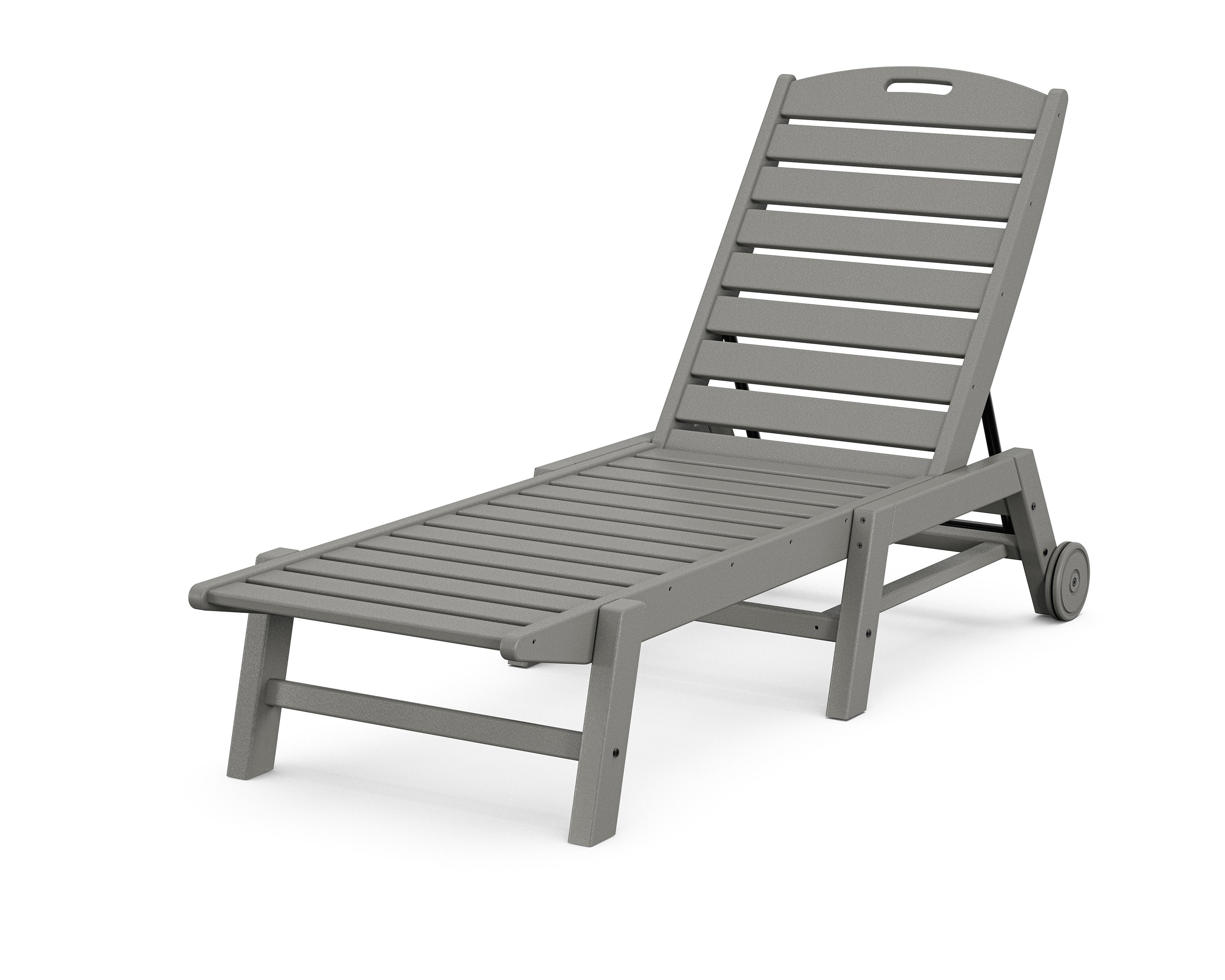Nautical Chaise with Wheels in Slate Grey