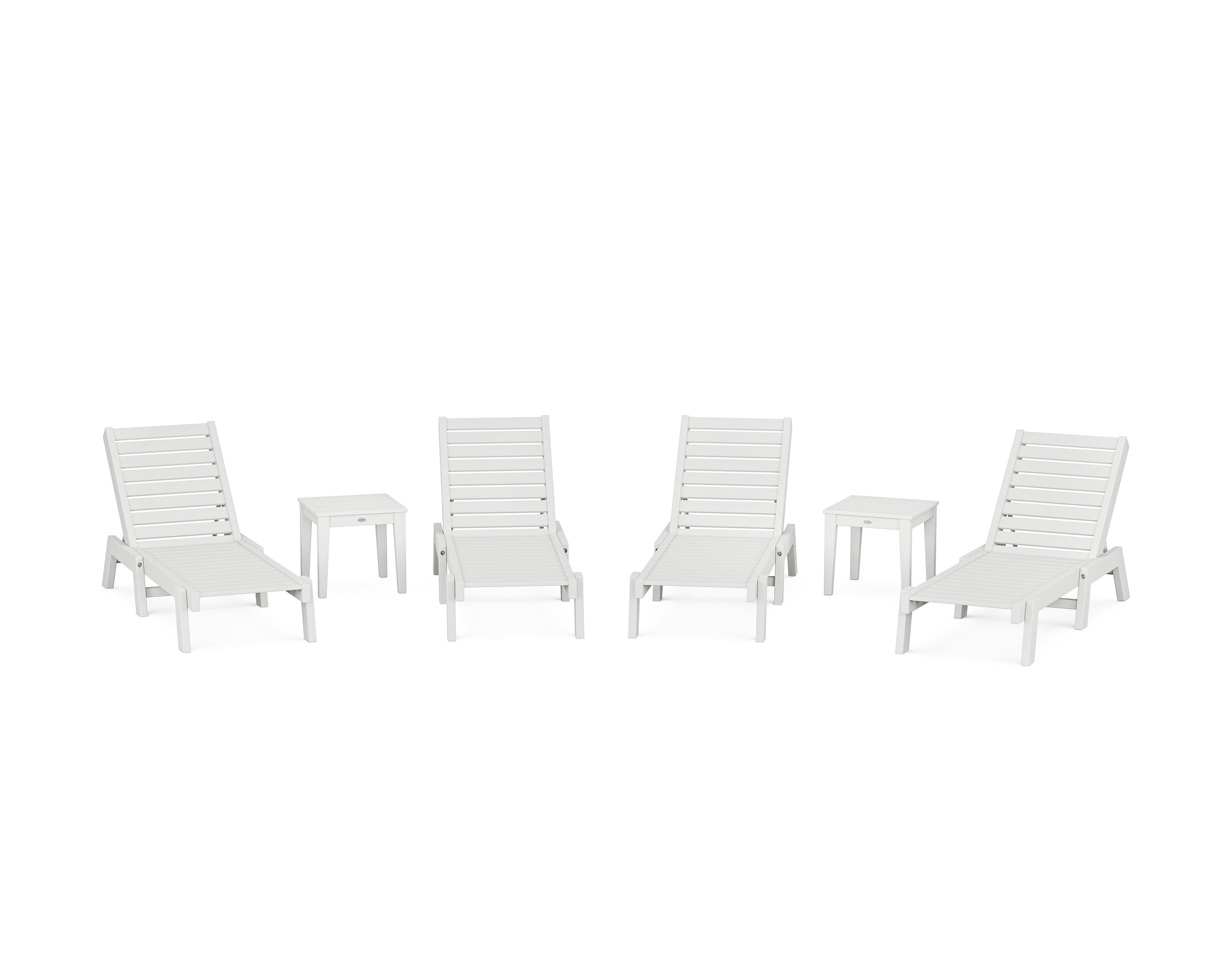 Captain Chaise 6-Piece Set in White