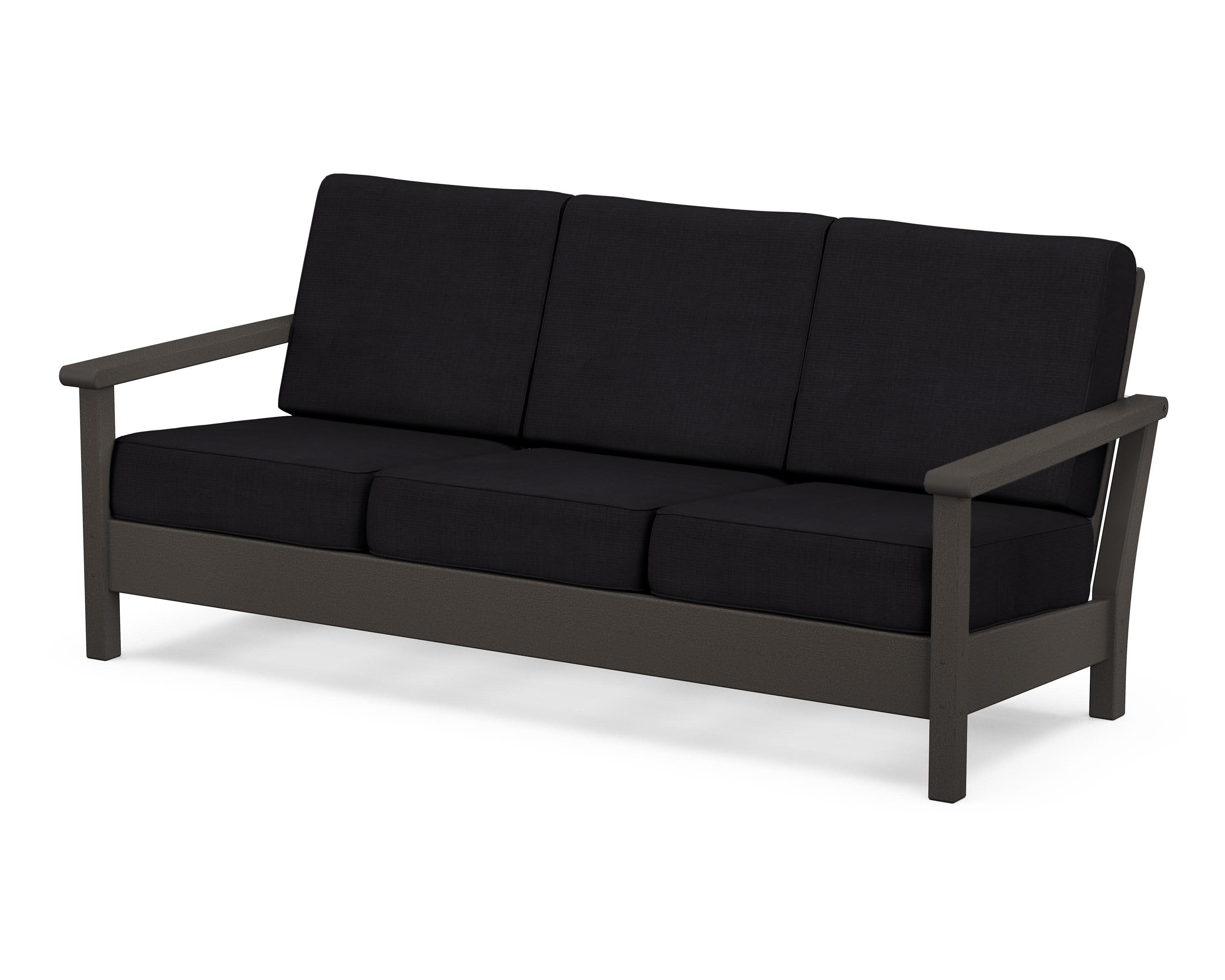 Harbour Deep Seating Sofa in Vintage Coffee / Midnight Linen