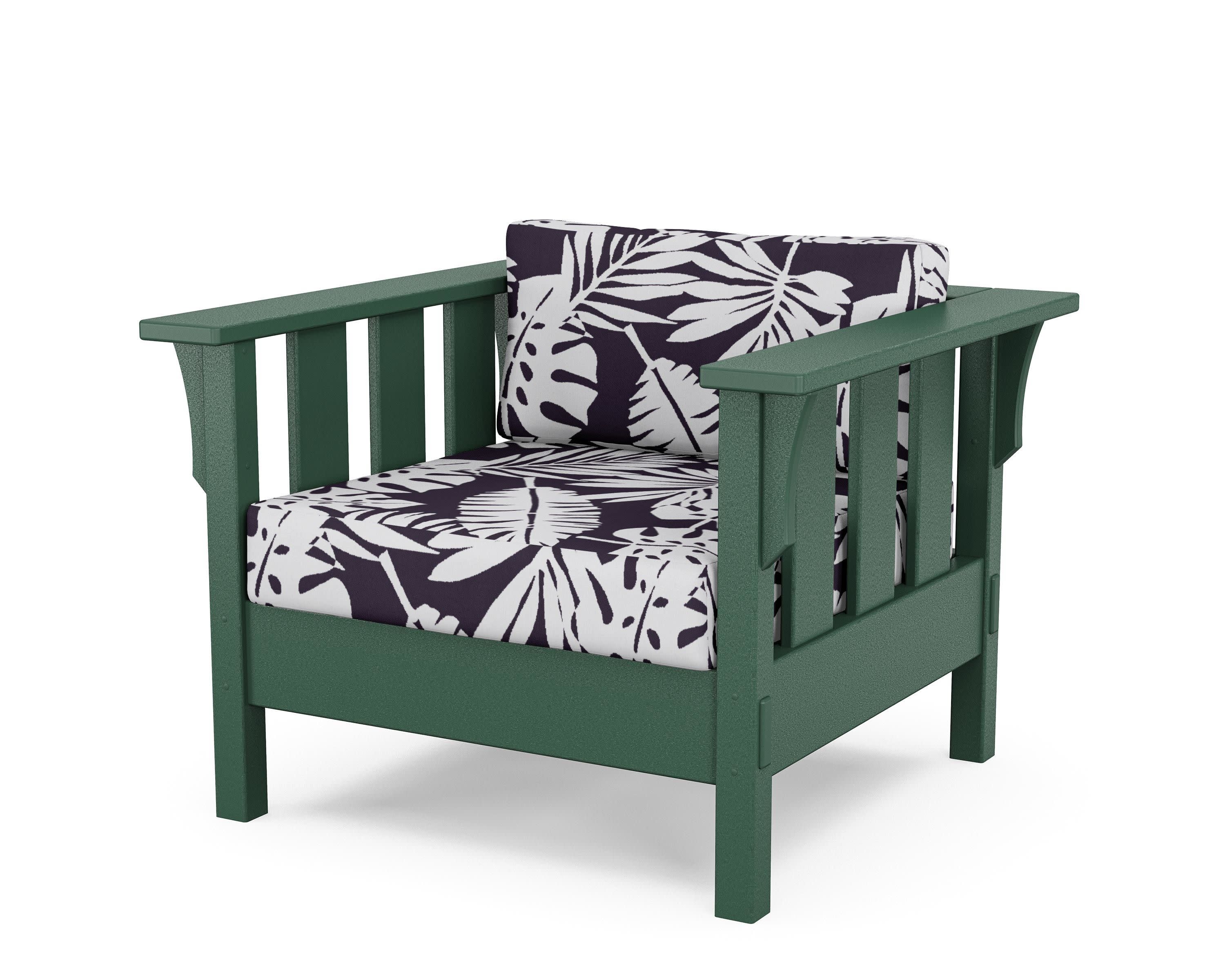 Acadia Deep Seating Chair in Green / Leaf Navy