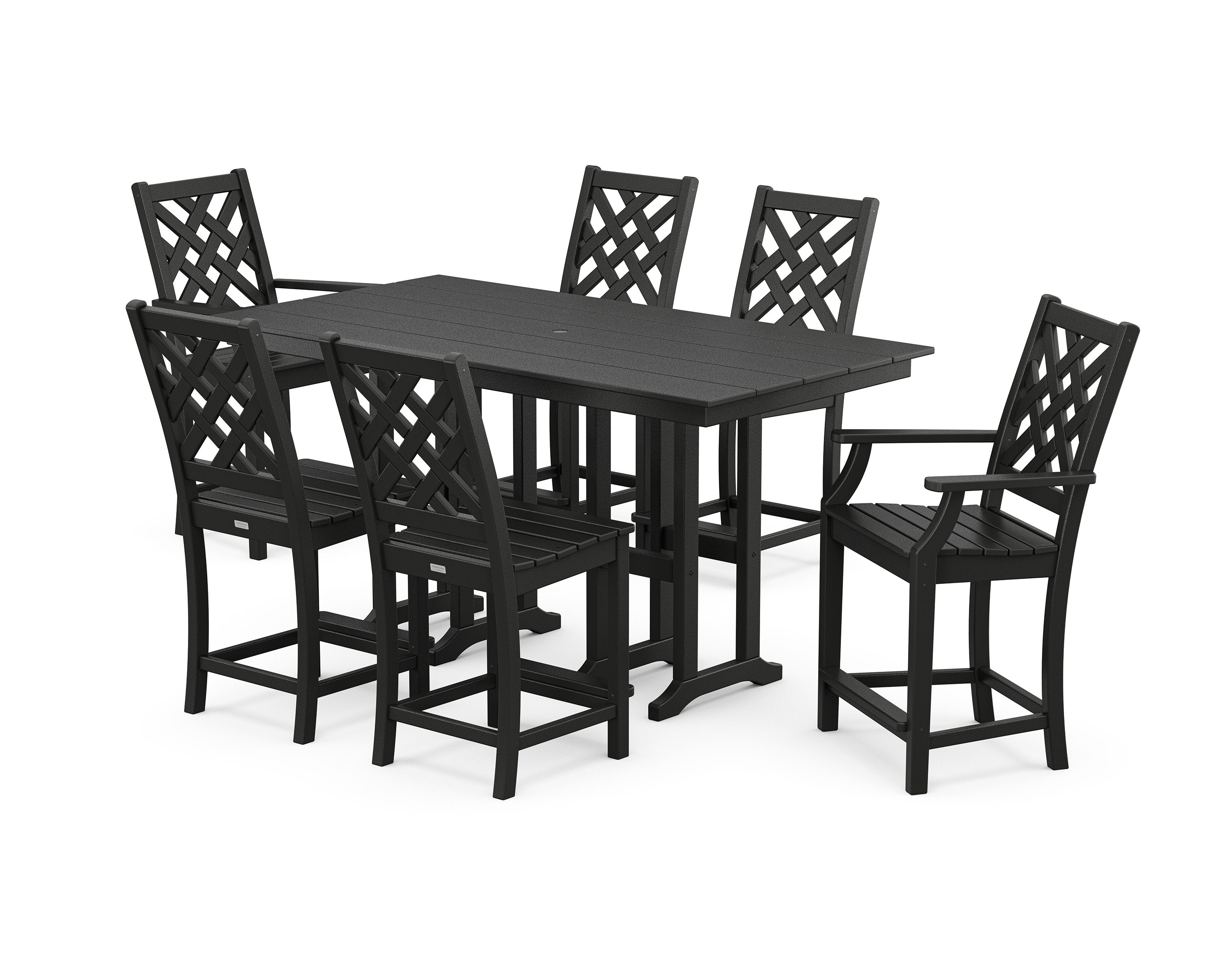 Wovendale 7-Piece Farmhouse Counter Set in Black