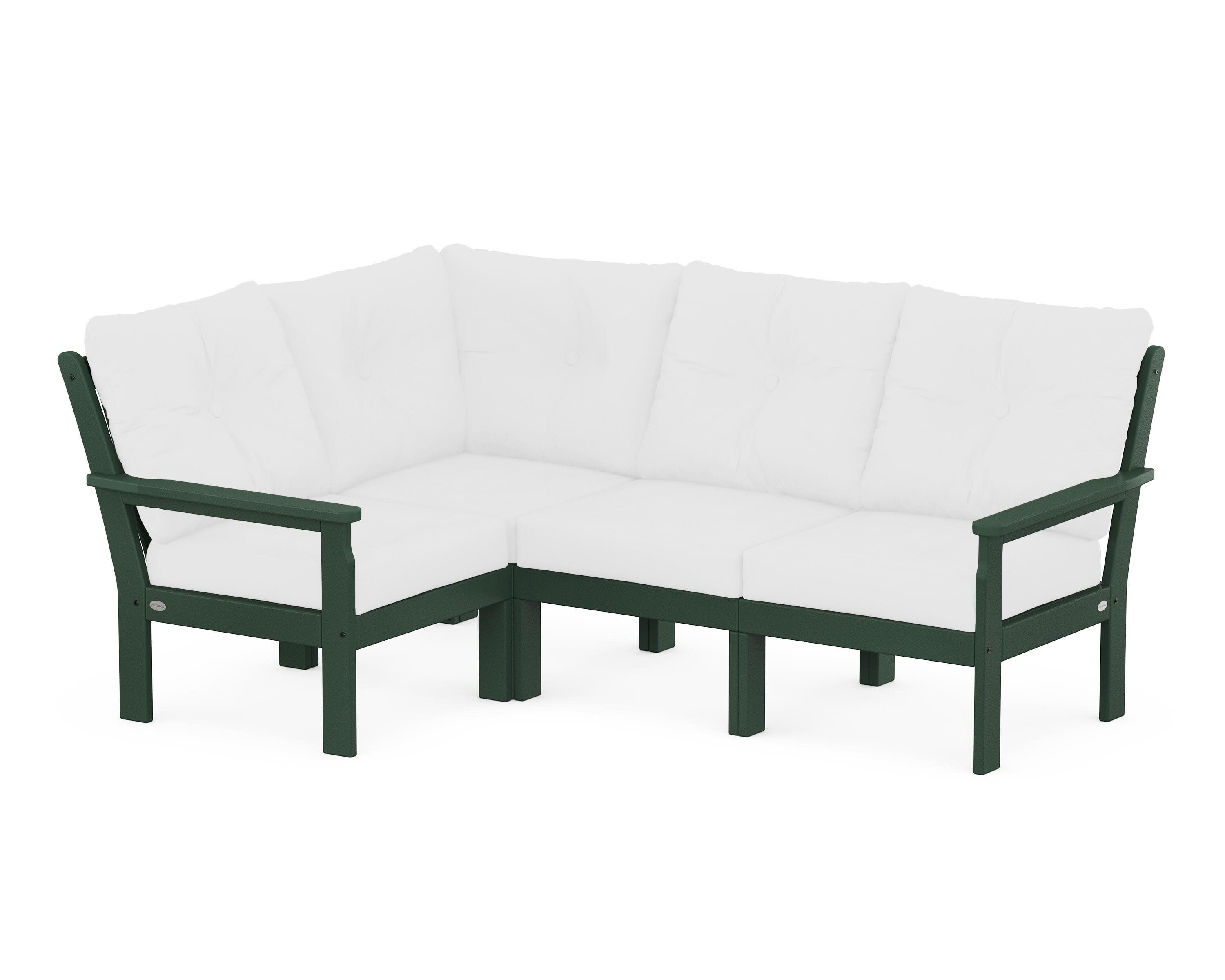 Vineyard 4-Piece Sectional in Green / Natural