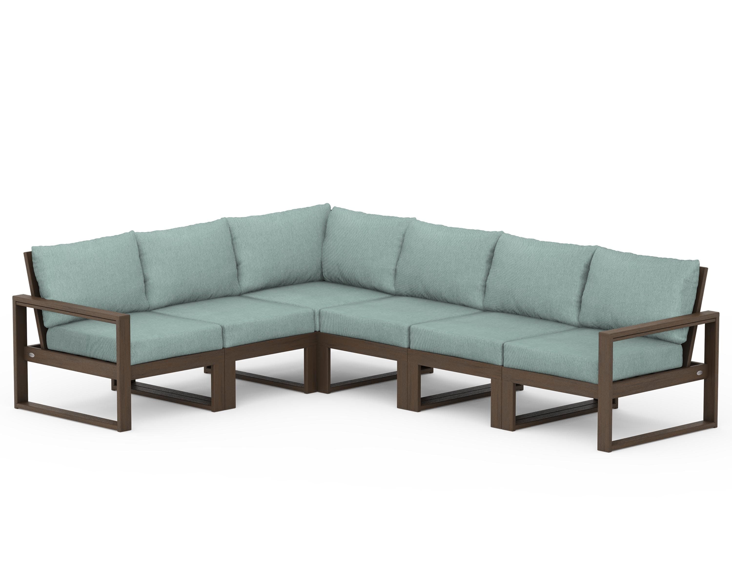 EDGE 6-Piece Modular Deep Seating Set in Kona / Glacier Spa