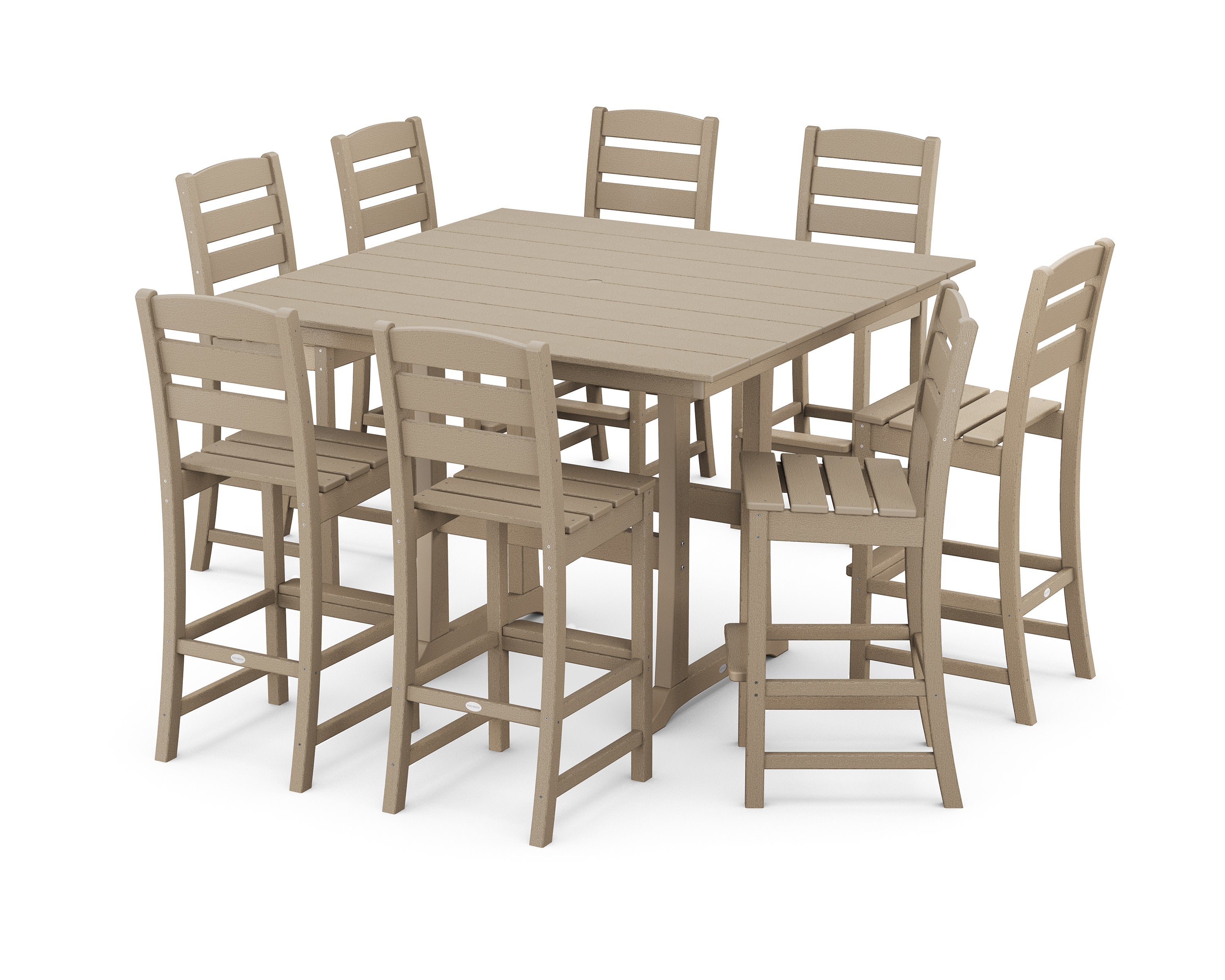 Lakeside 9-Piece Bar Side Chair Set in Vintage Sahara
