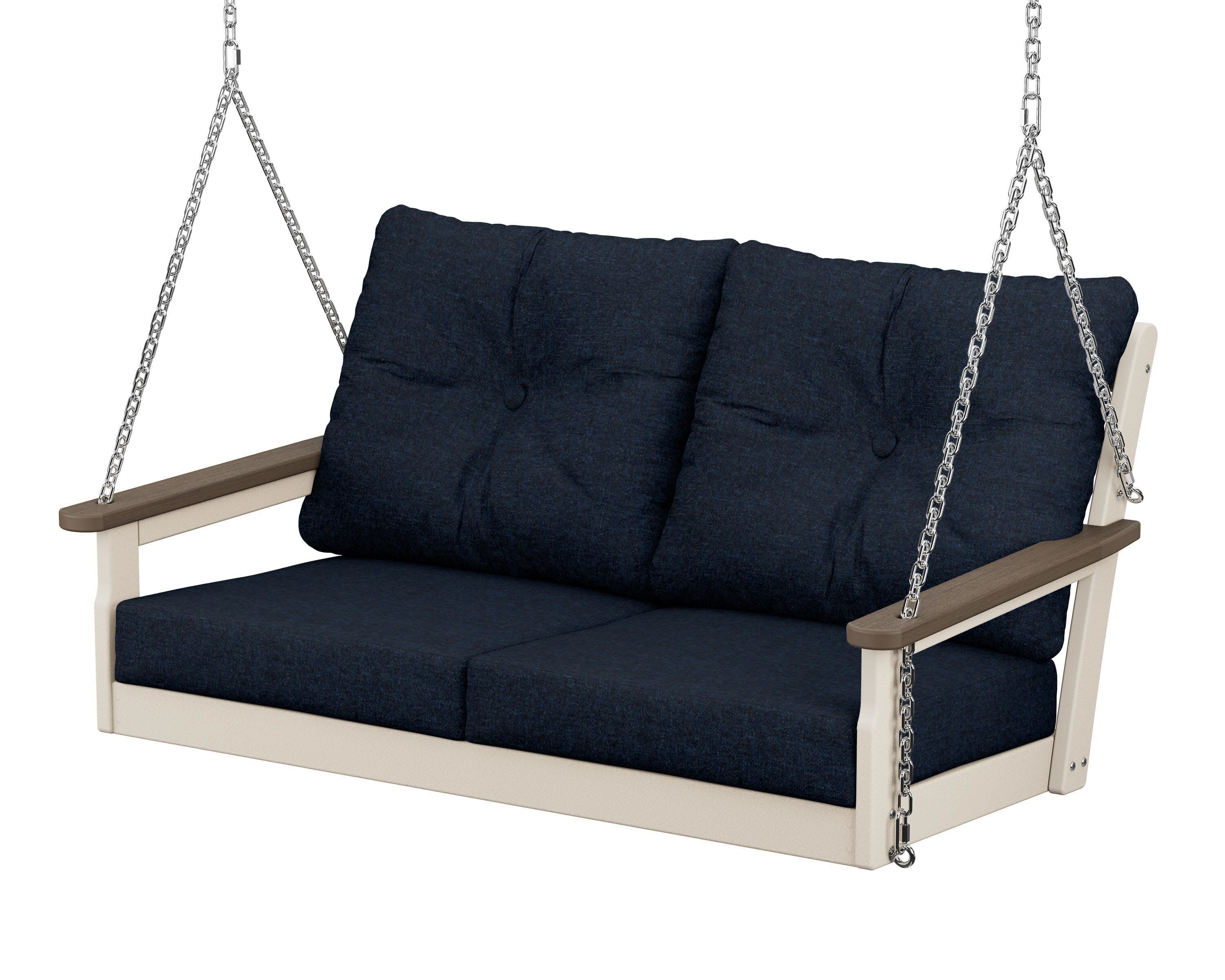 Vineyard Deep Seating Swing in Sand / Kona / Marine Indigo
