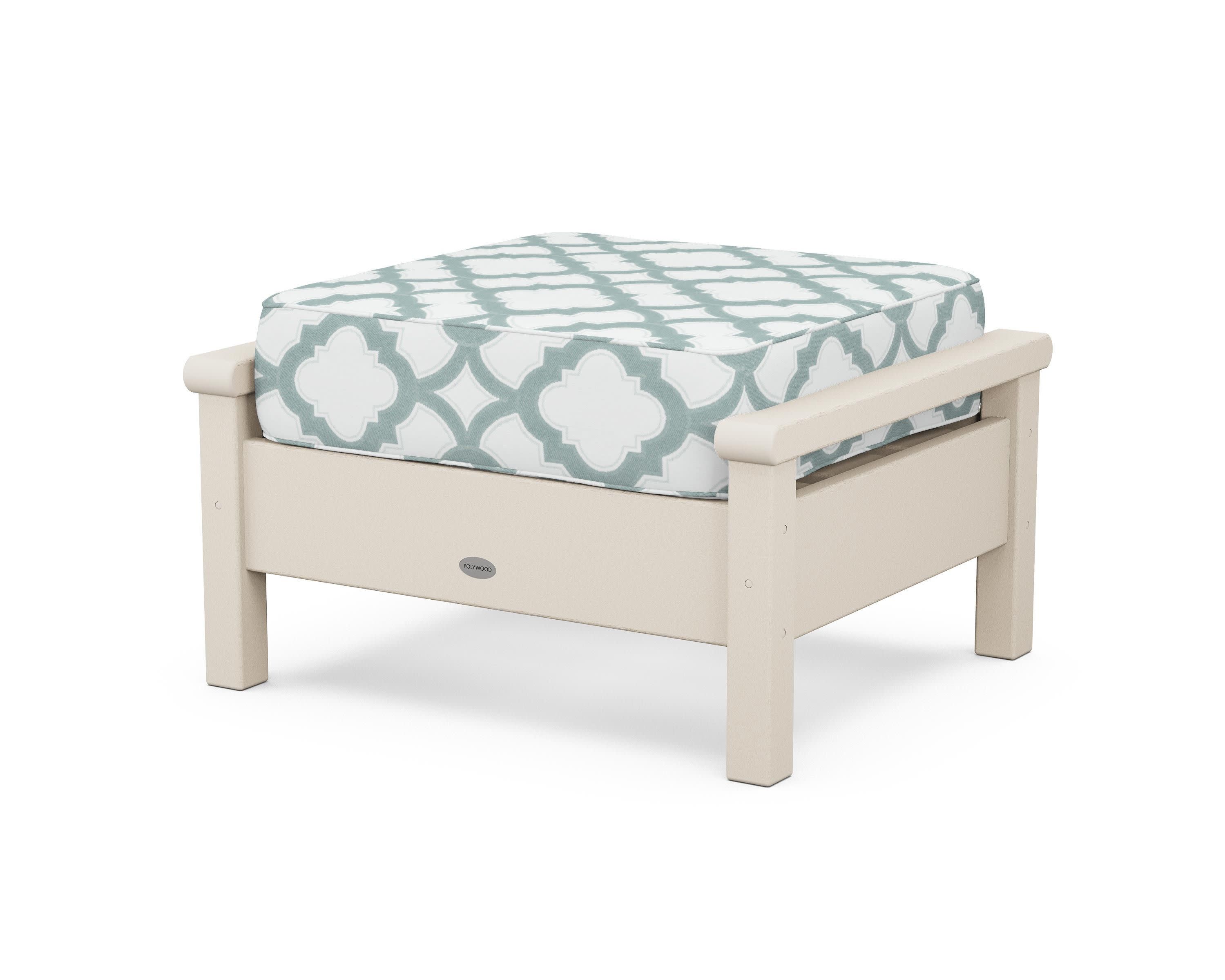 Harbour Deep Seating Ottoman in Sand / Trellis Glacier Spa