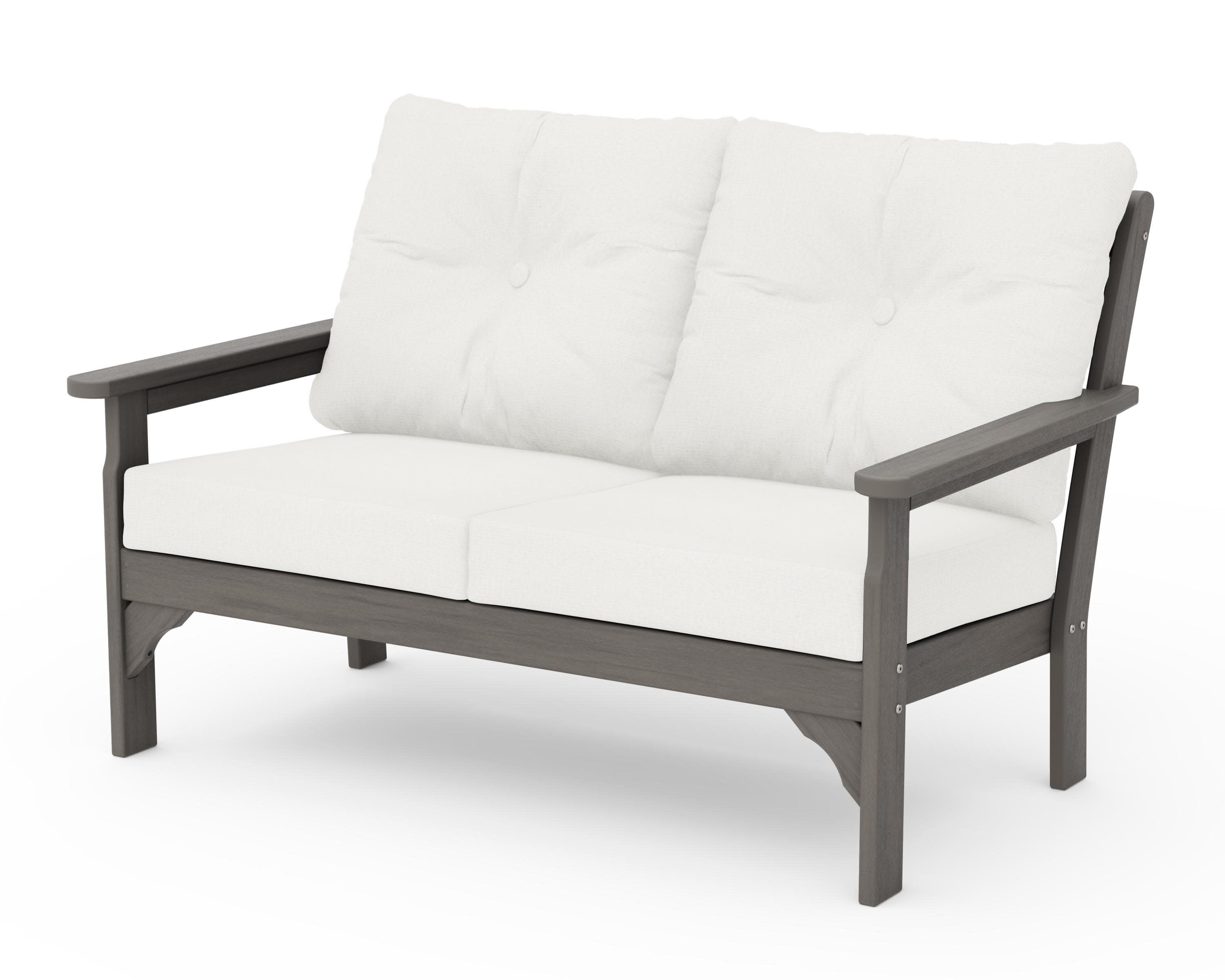 Vineyard Deep Seating Loveseat in Driftwood / Natural Linen