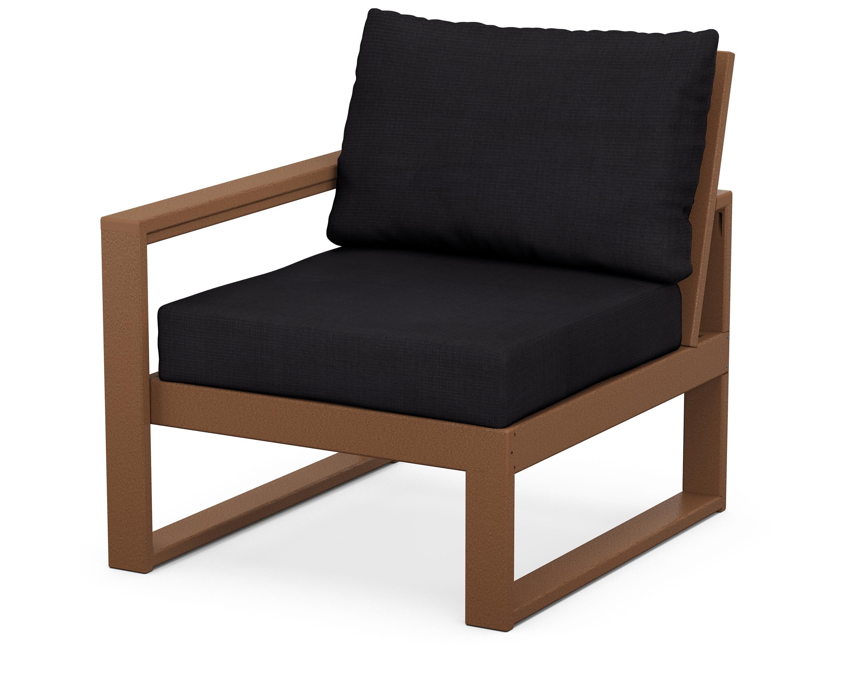 EDGE Modular Left Arm Chair in Teak / Midnight Linen