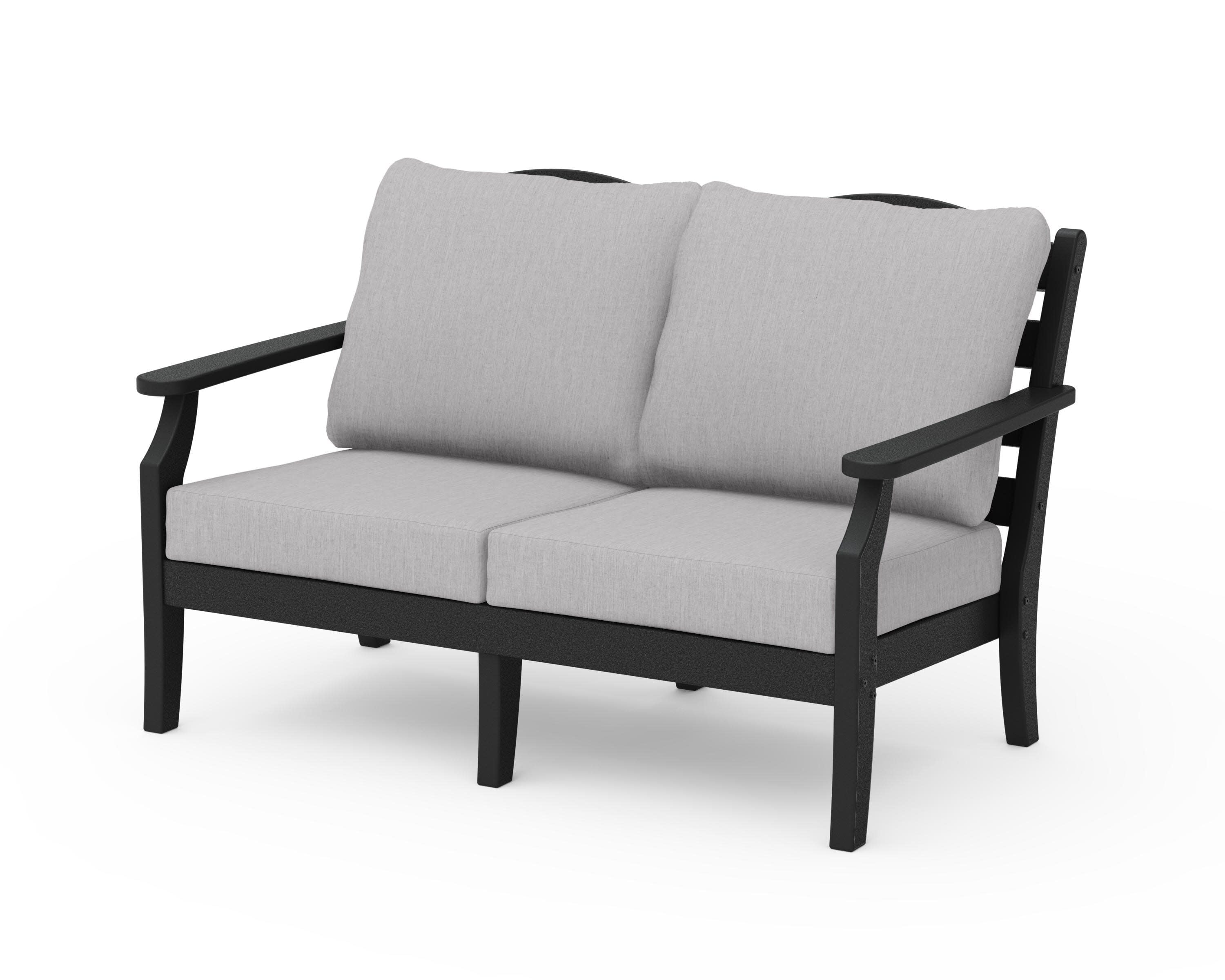 Savannah Deep Seating Loveseat in Black / Granite