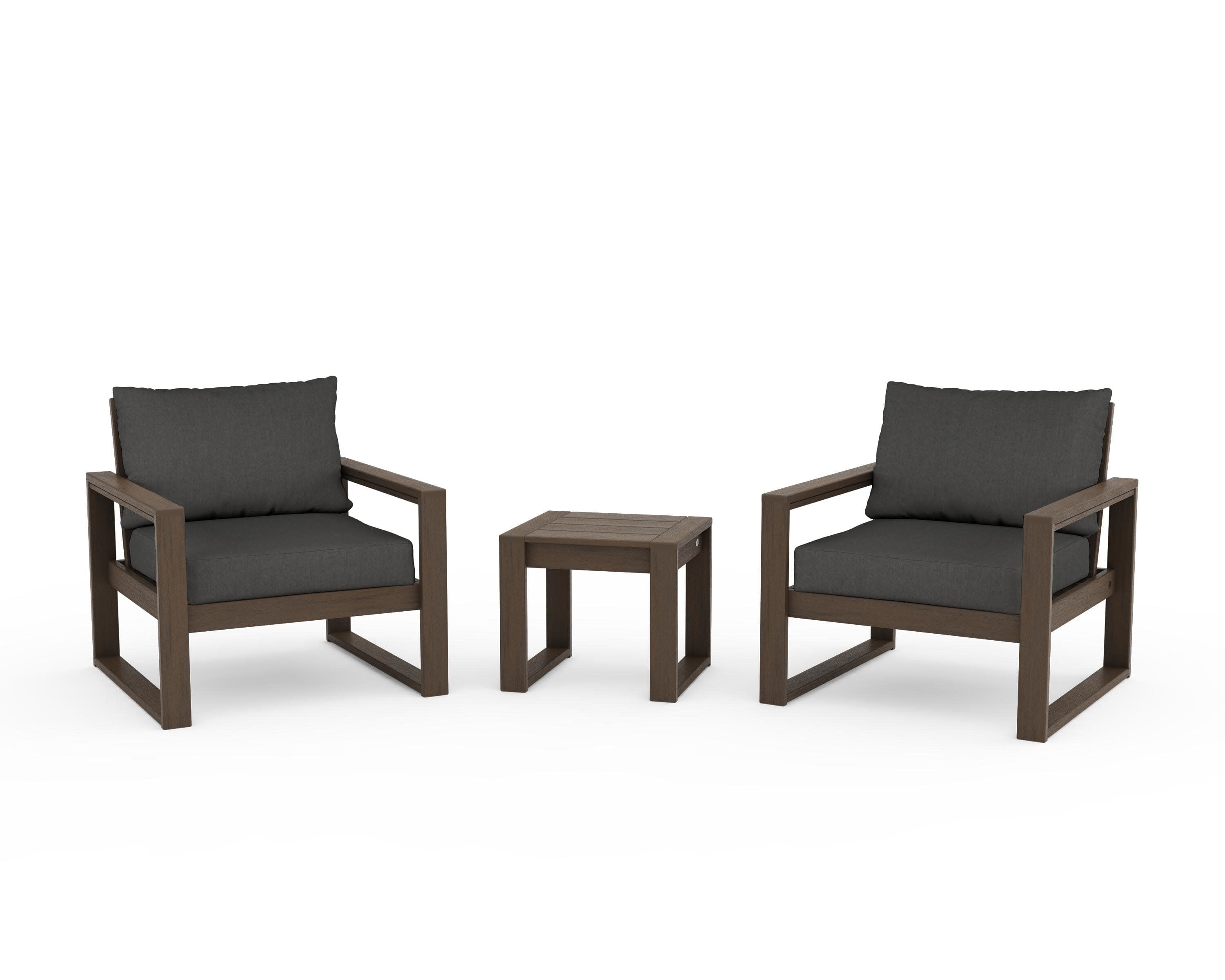 EDGE Sectional 3-Piece Deep Seating Set in Kona / Spectrum Carbon