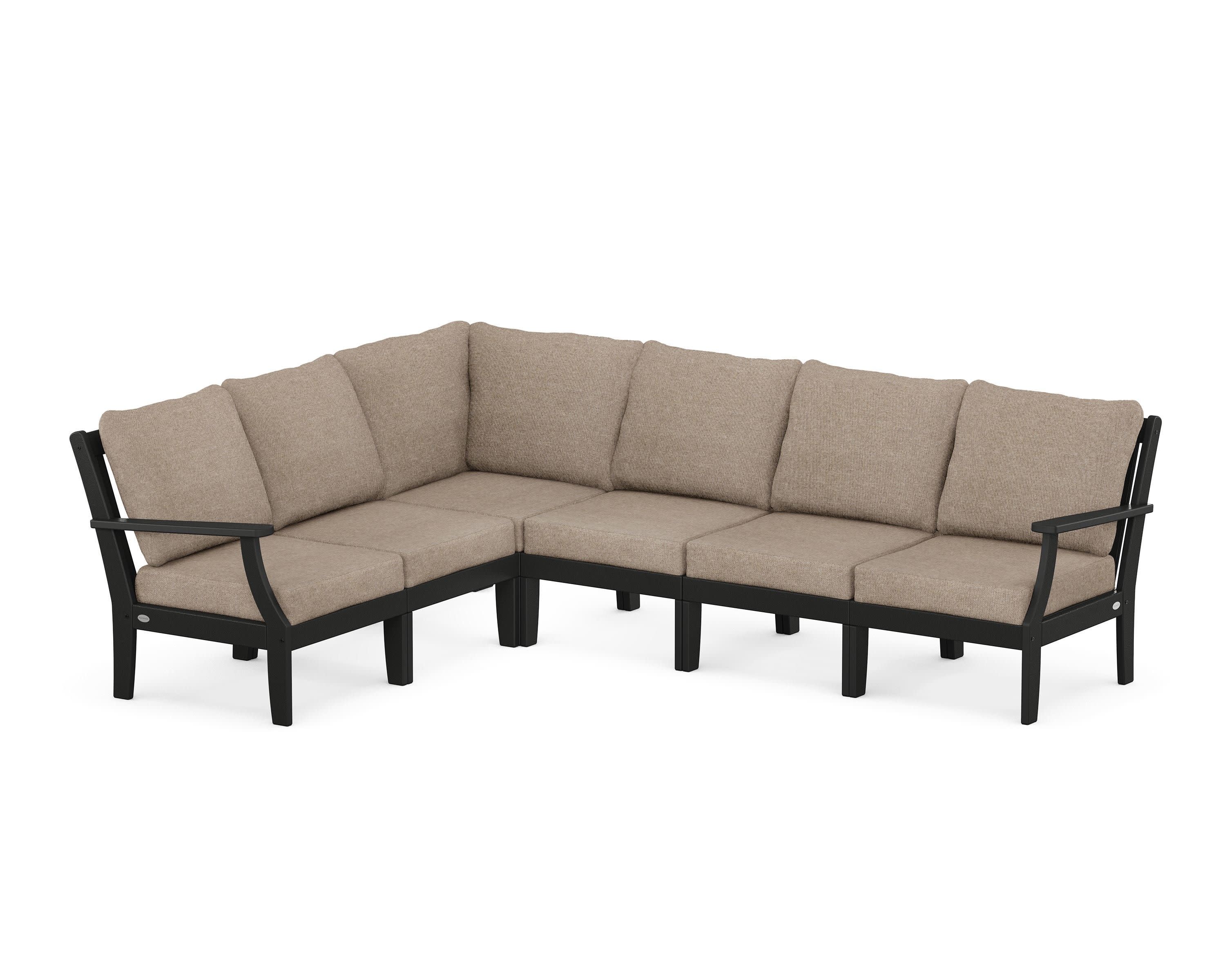 Braxton Modular 6-Piece Deep Seating Set in Black / Spiced Burlap
