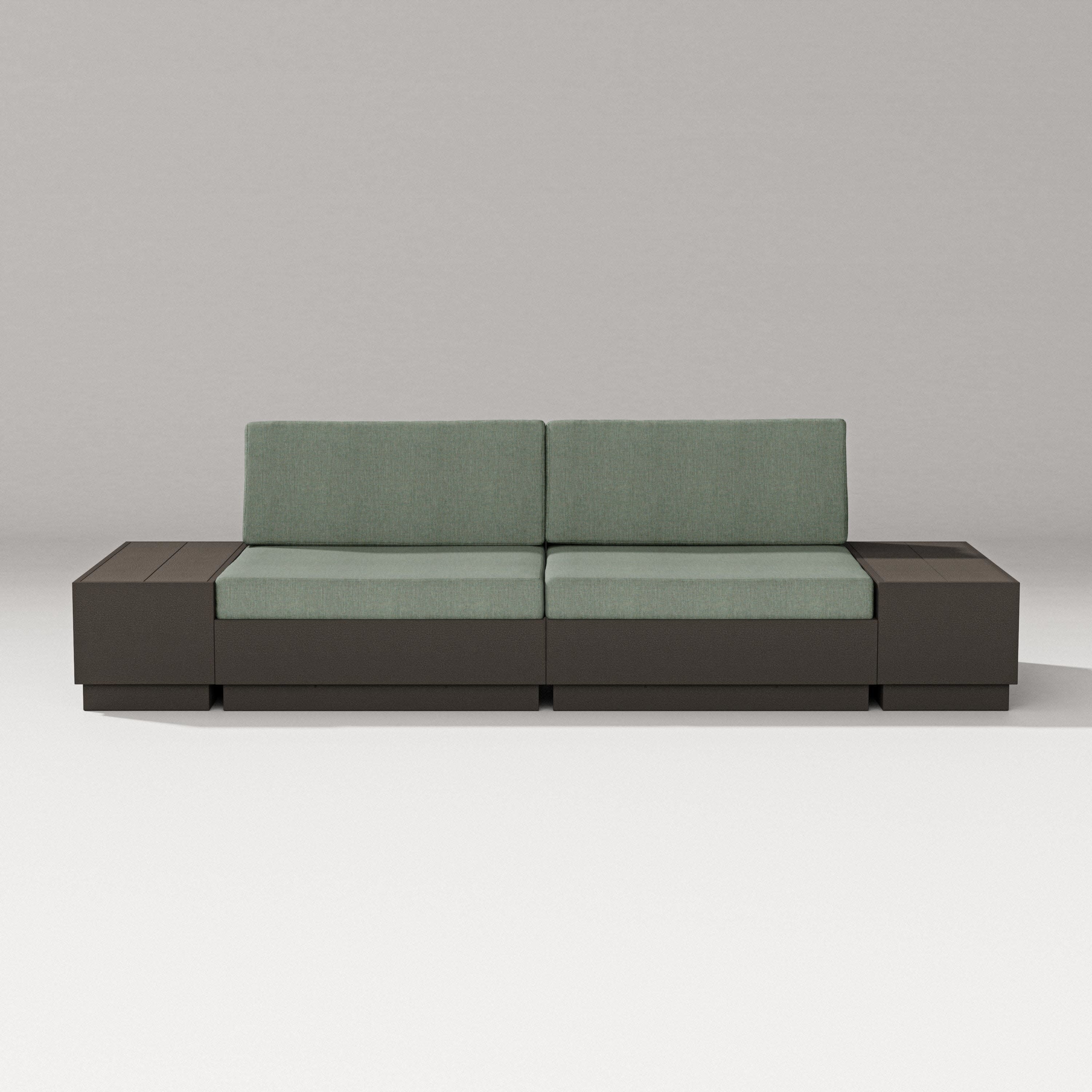 Elevate 4-Piece Loveseat Sectional in Vintage Coffee / Cast Sage
