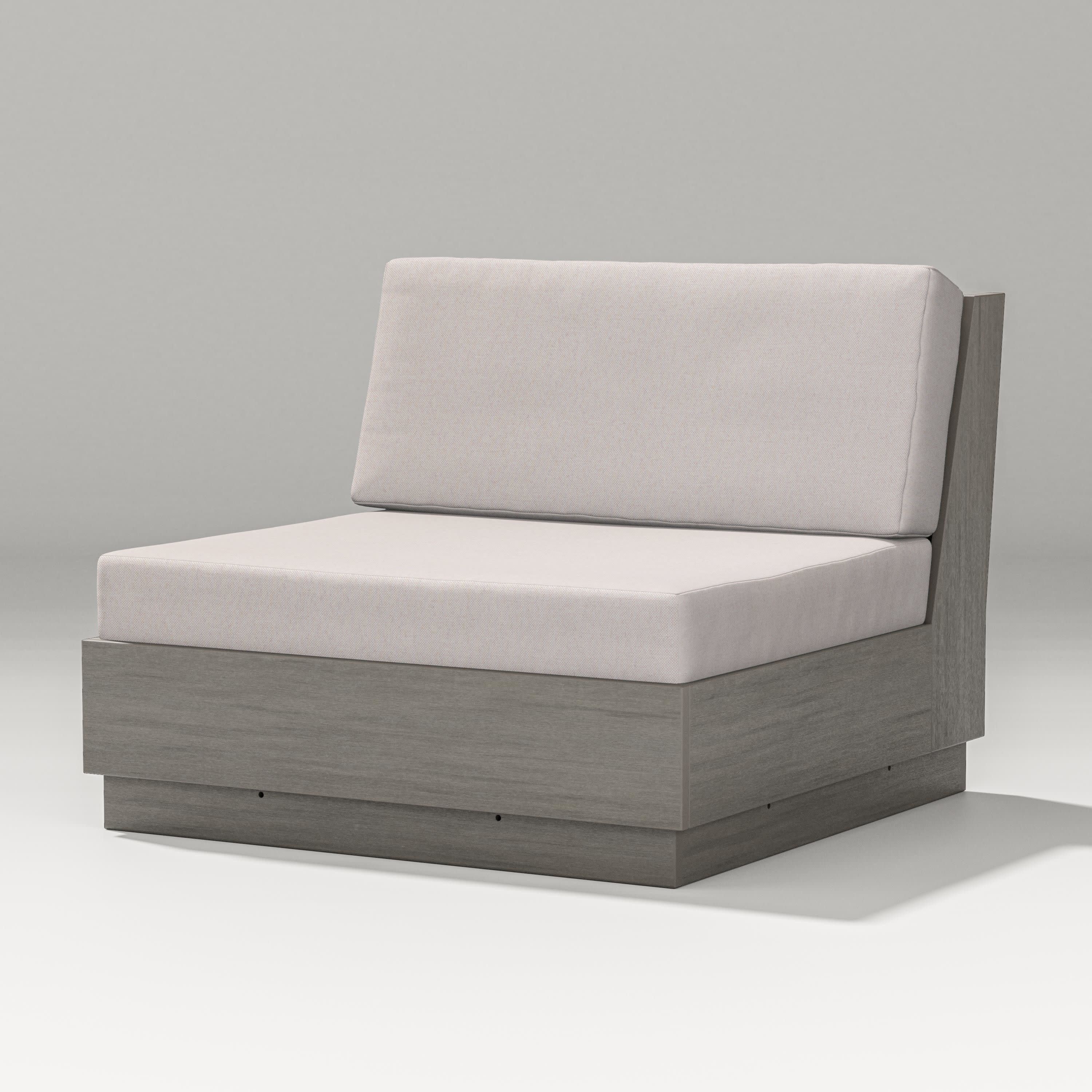 Elevate Modular Armless Chair in Driftwood / Dune Burlap