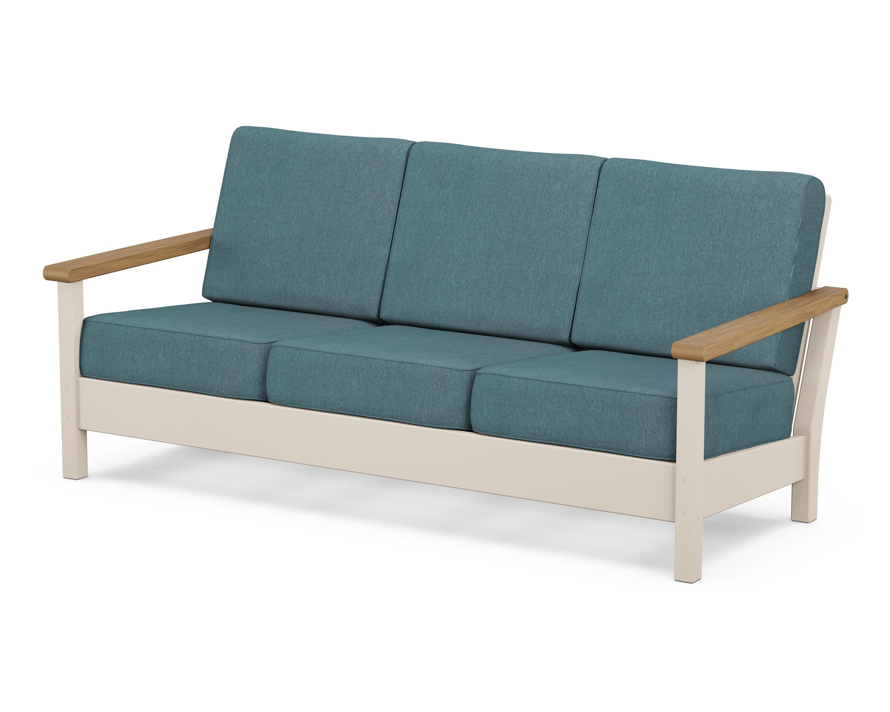 Harbour Deep Seating Sofa in Sand / Natural / Ocean Teal