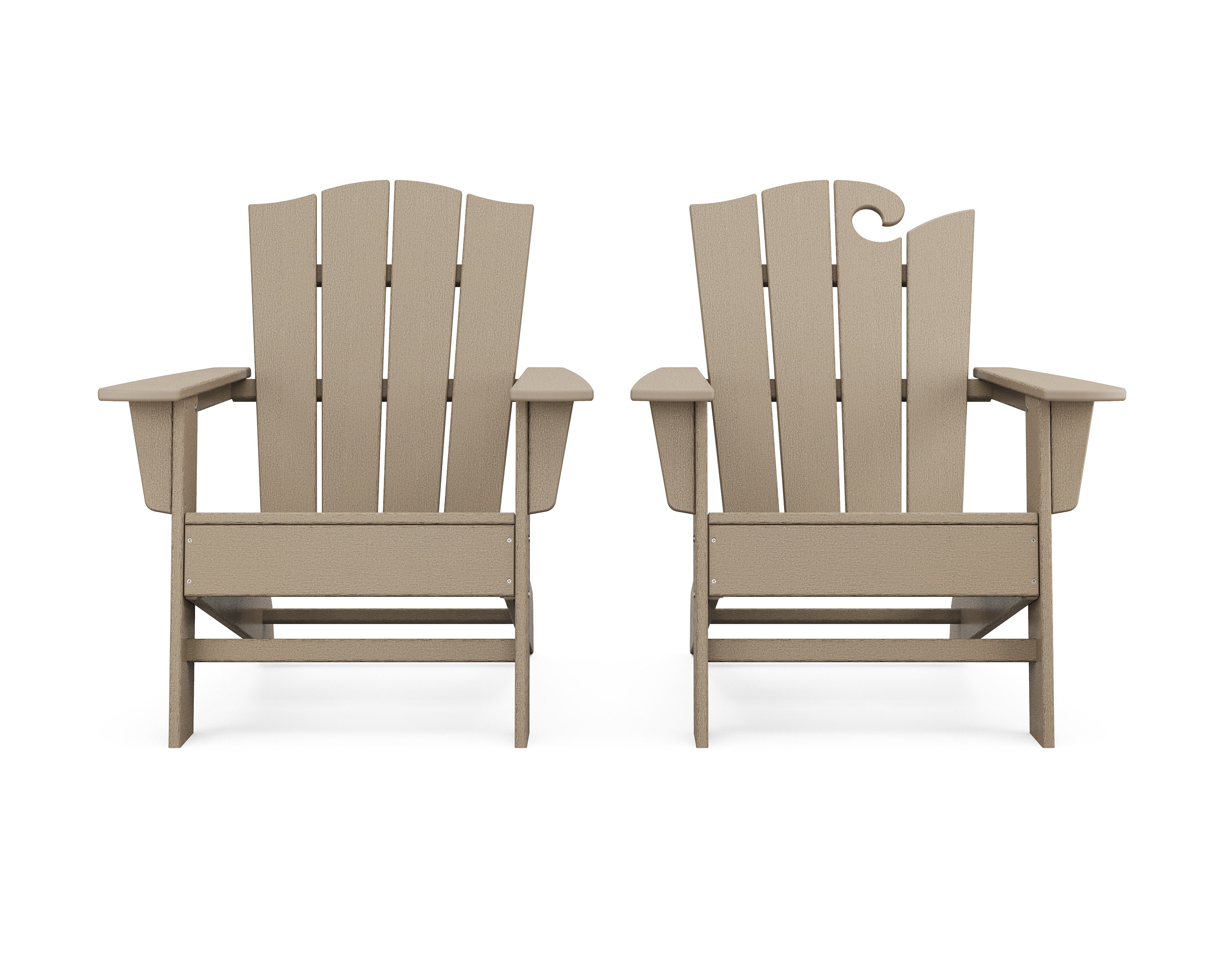 Wave 2-Piece Adirondack Chair Set with The Crest Chair in Vintage Sahara