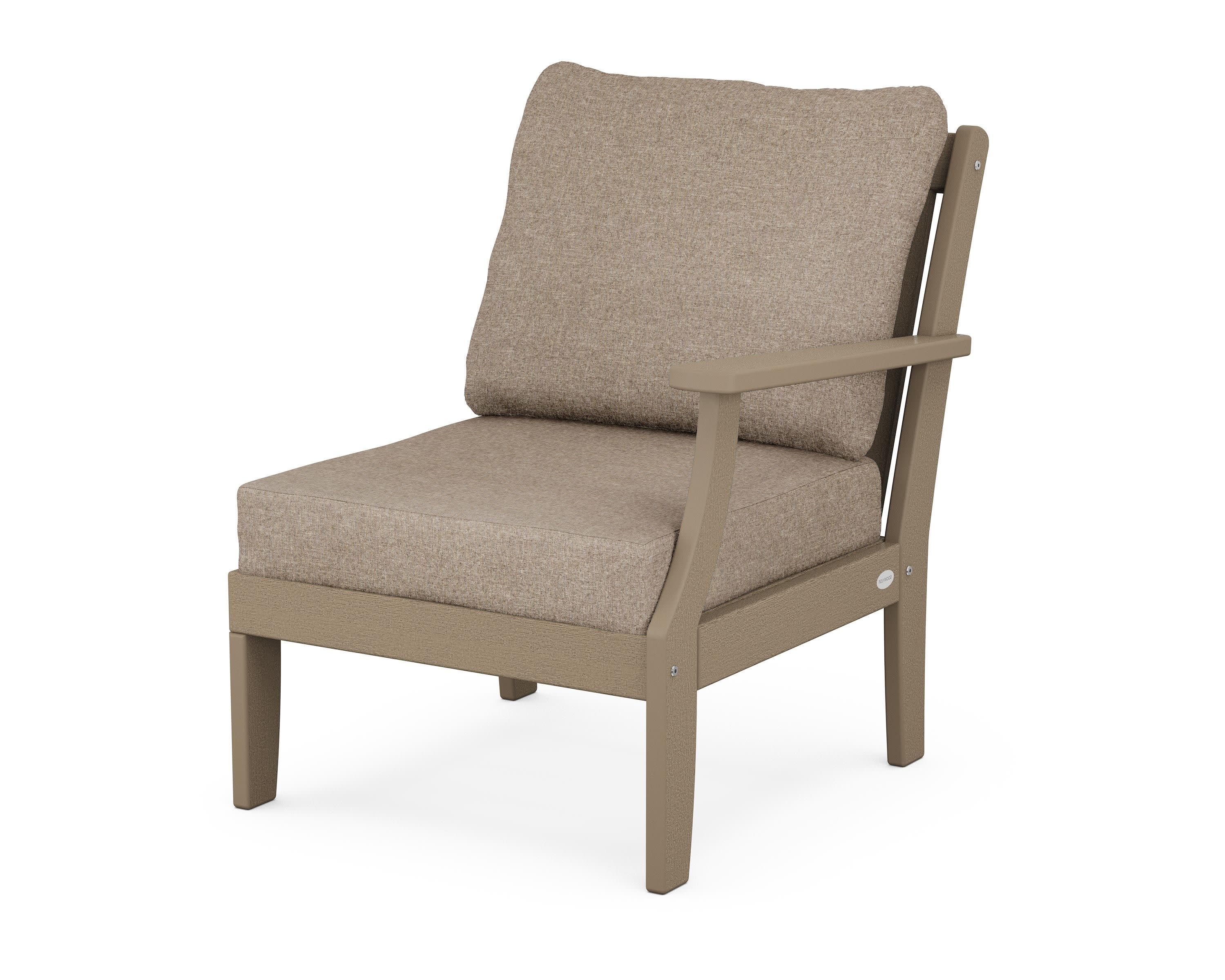 Braxton Modular Right Arm Chair in Vintage Sahara / Spiced Burlap